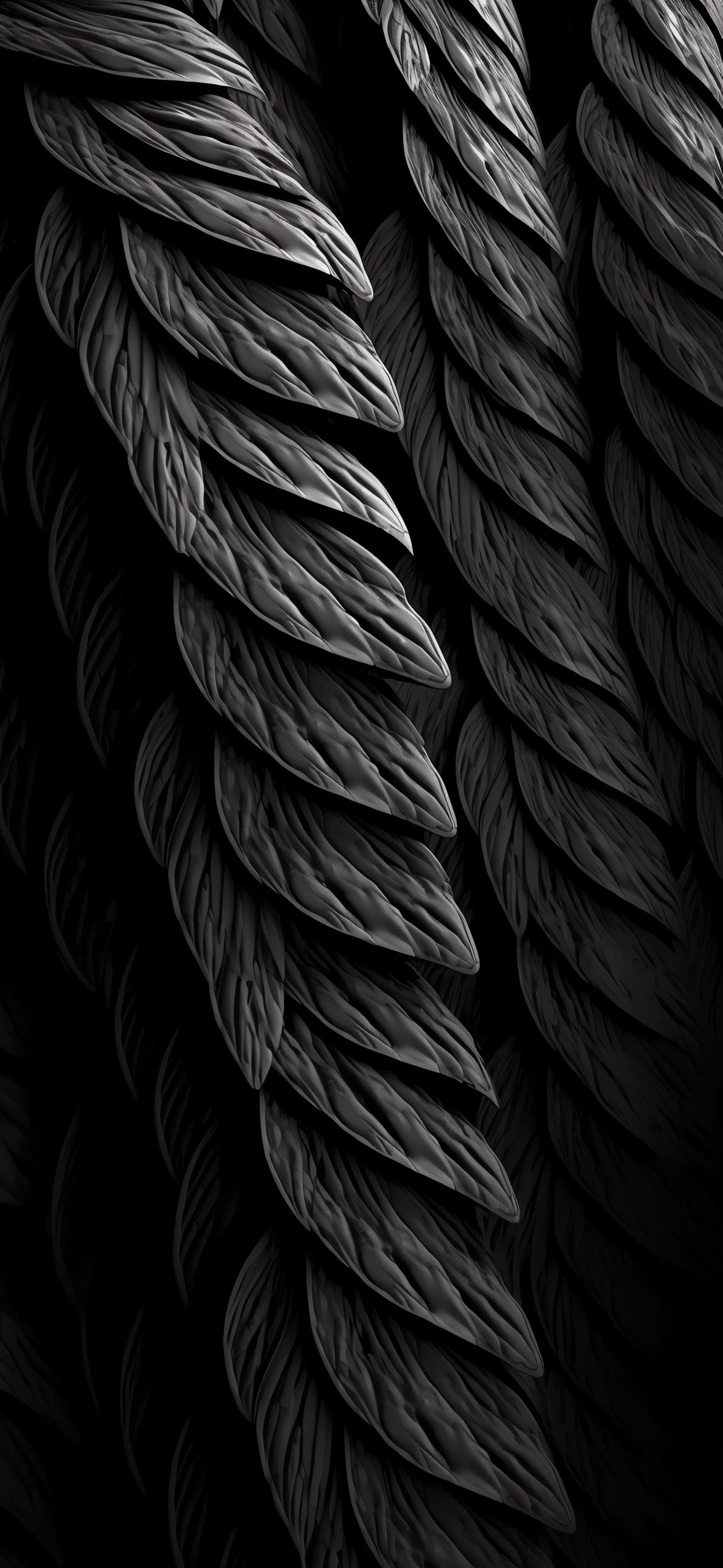 Dark Feather Texture - Pro phone wallpaper