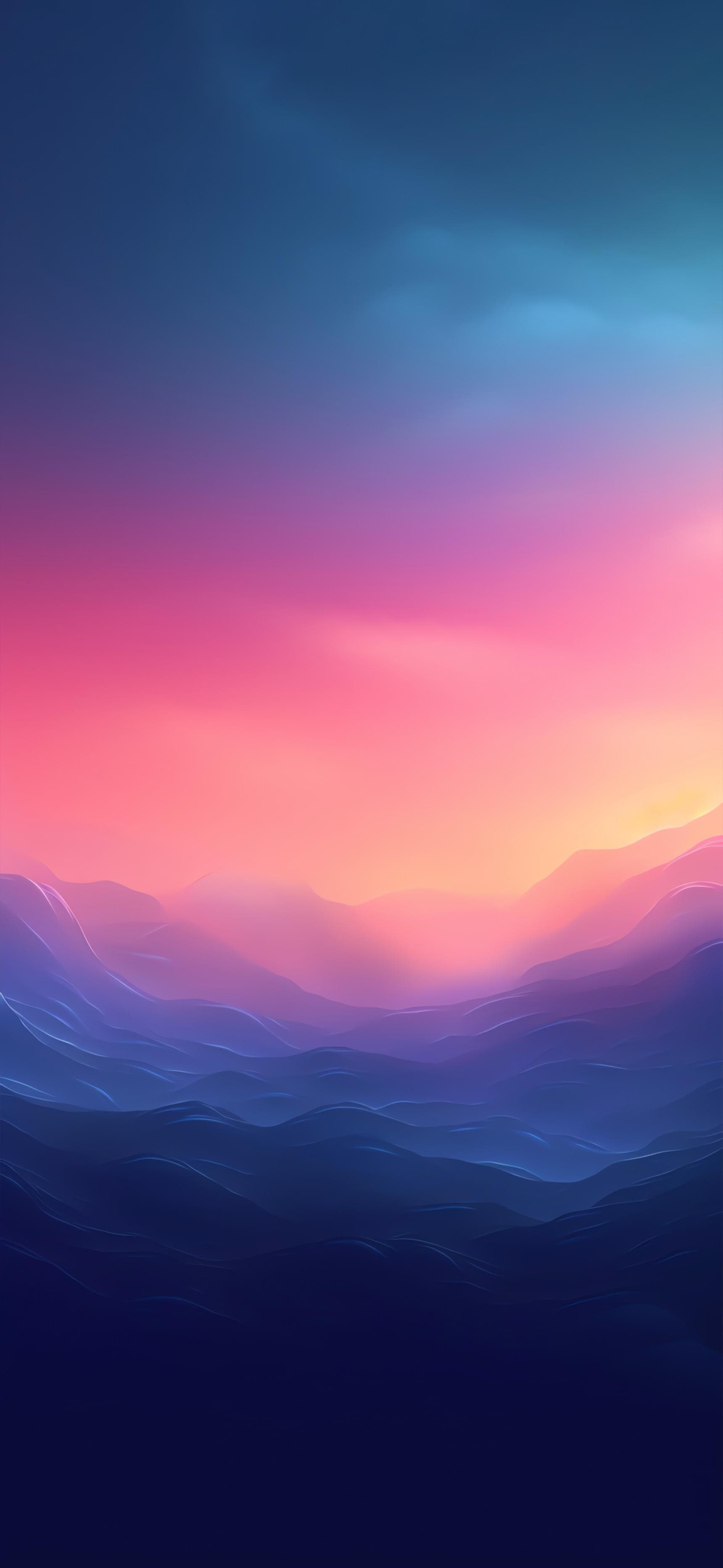 Pastel Mountain Range - Pro phone wallpaper