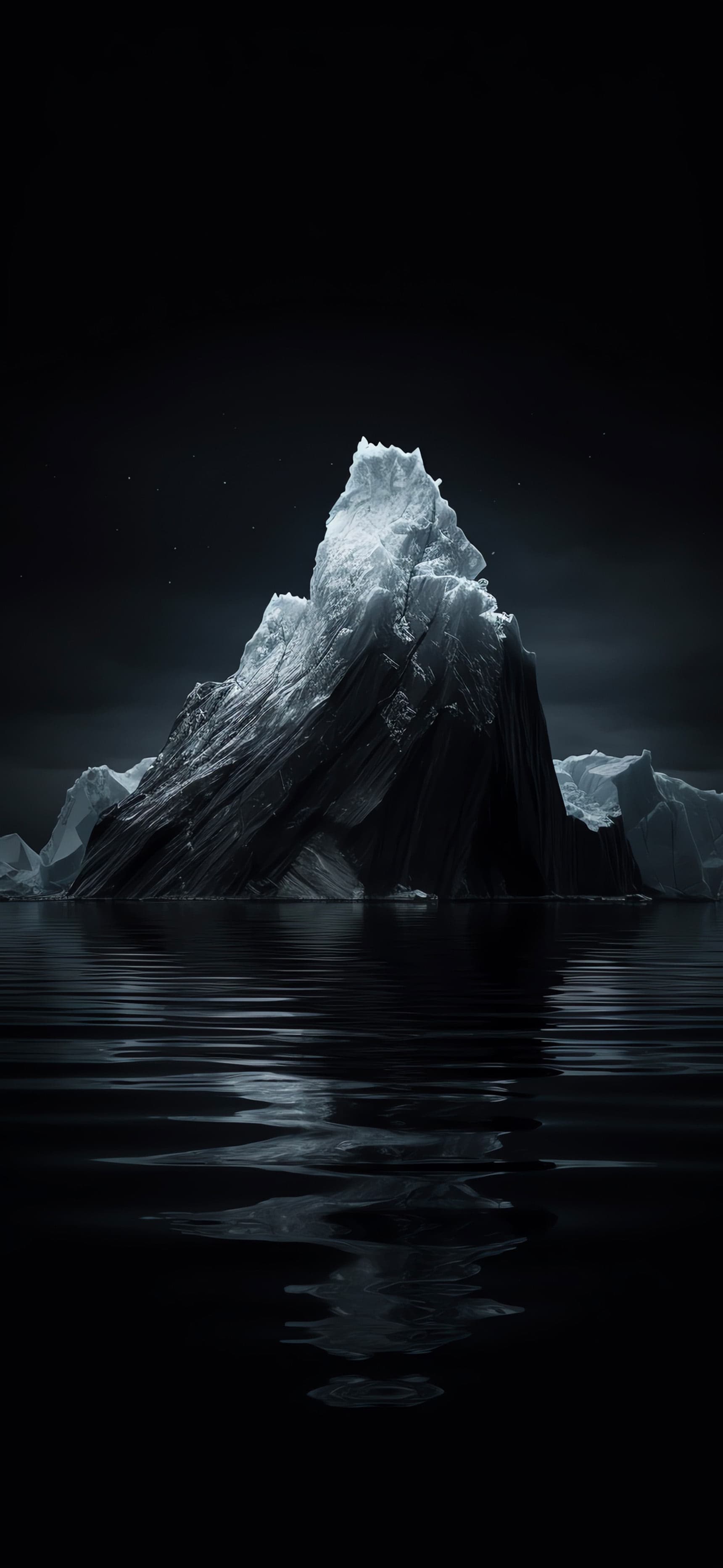Monochrome Iceberg Reflection - Pro phone wallpaper