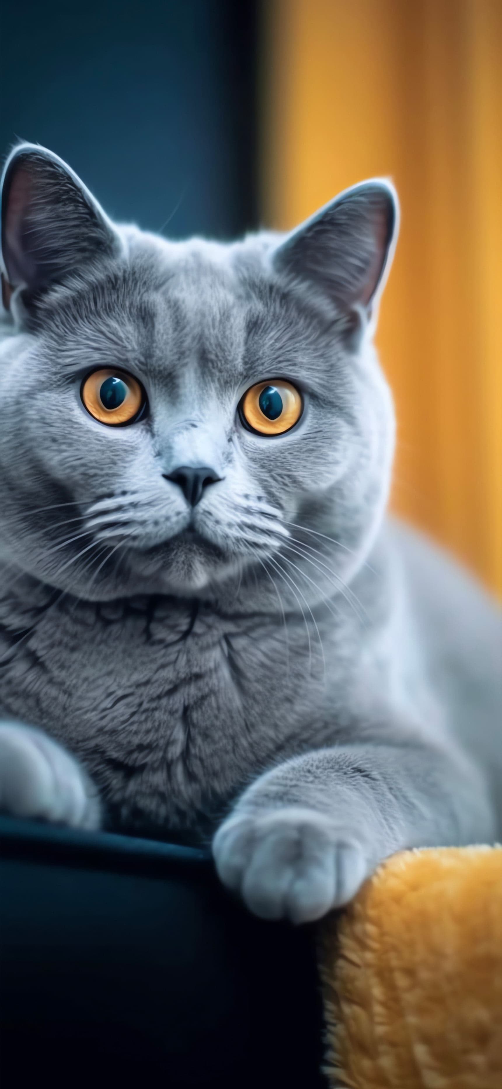 Fluffy Gray Cat - Pro phone wallpaper