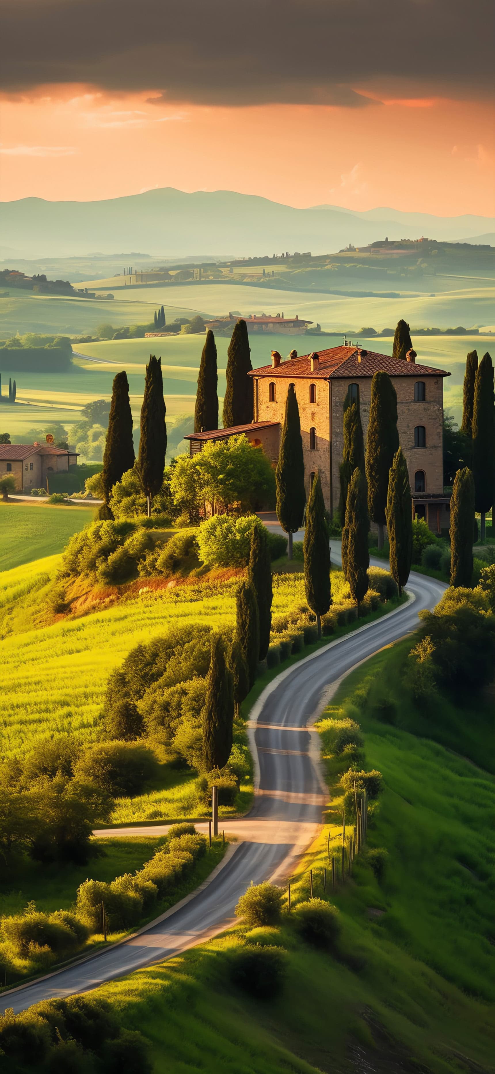 Tuscan Countryside Vista - Pro phone wallpaper