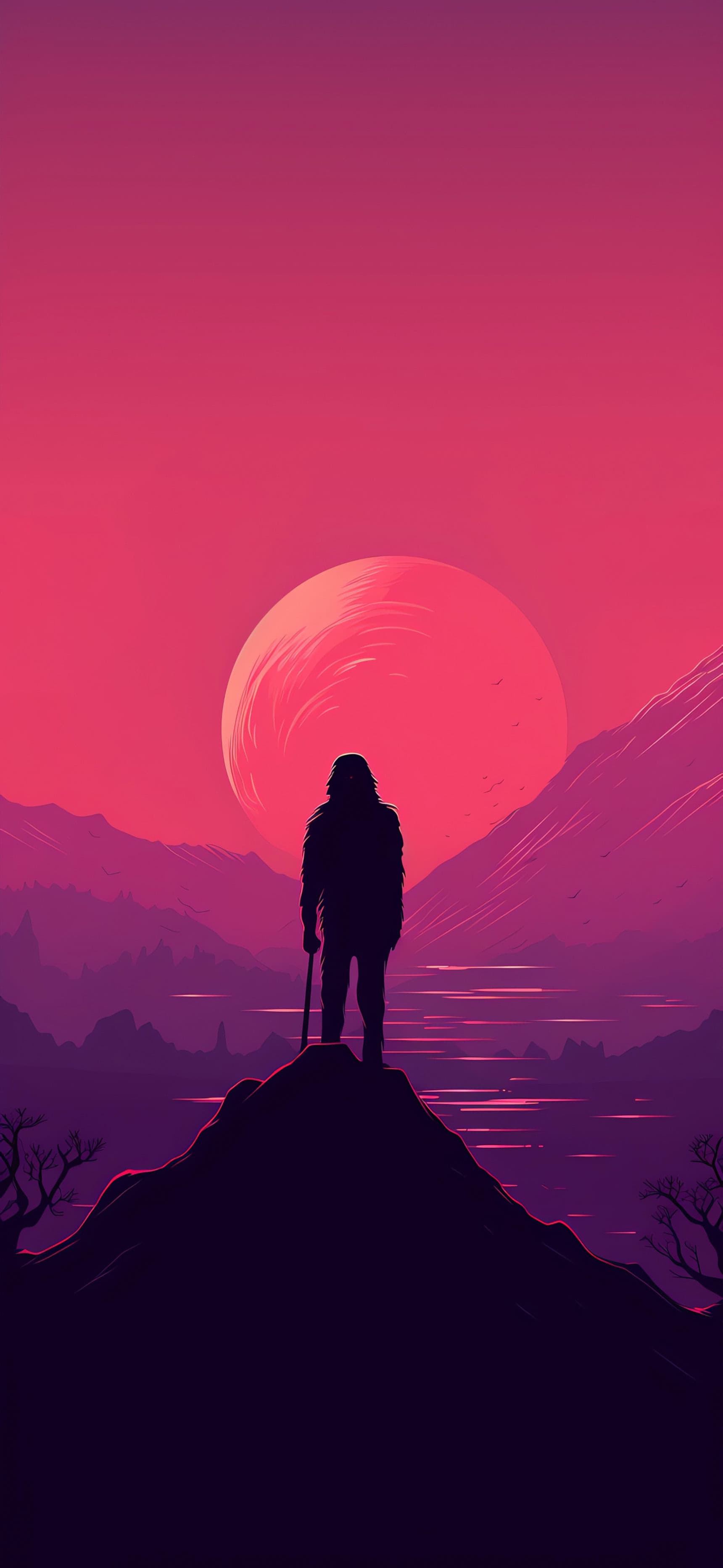 Silhouette Sunset Peak - Pro phone wallpaper