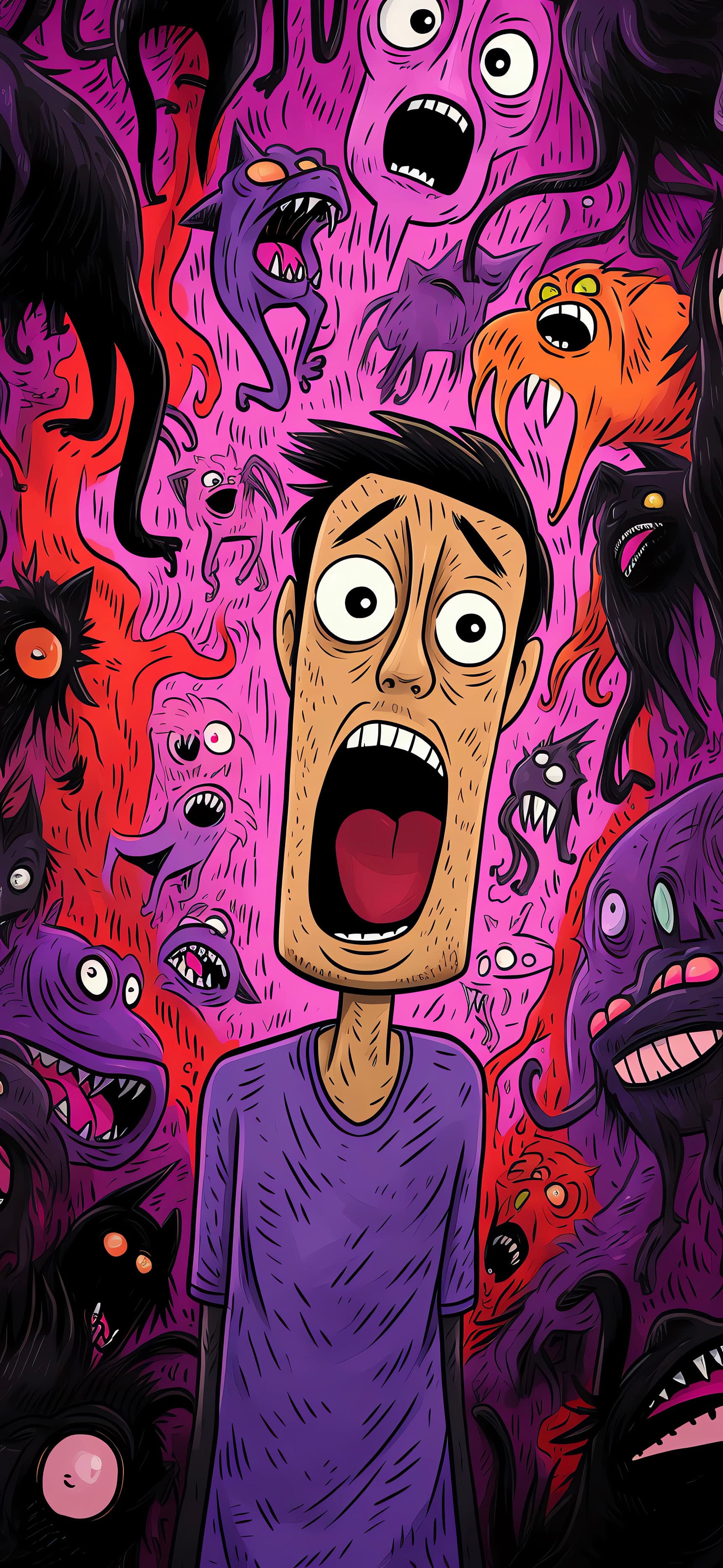 Nightmare Cartoon Scene - Pro phone wallpaper