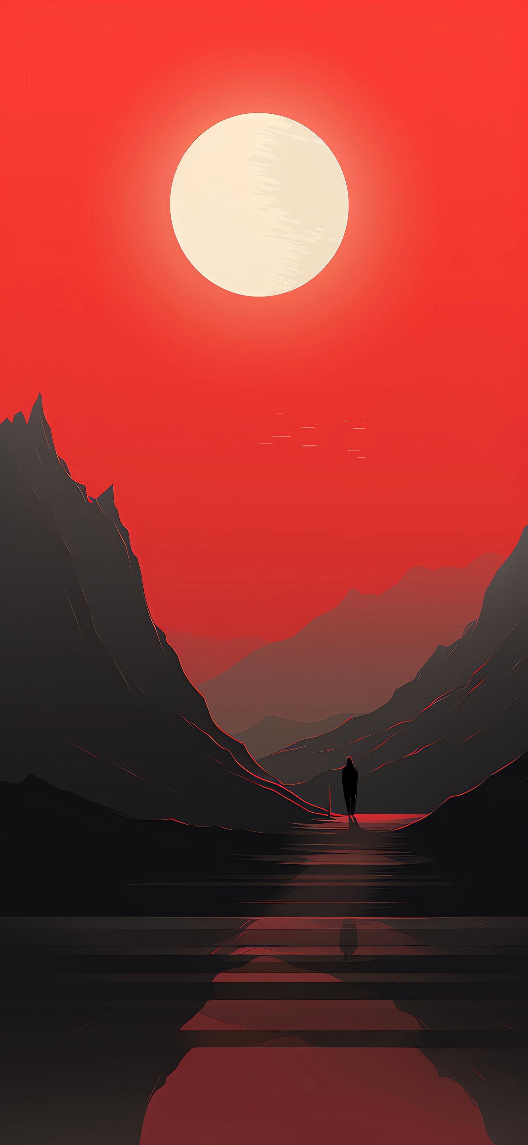 Crimson Solitude - Pro phone wallpaper