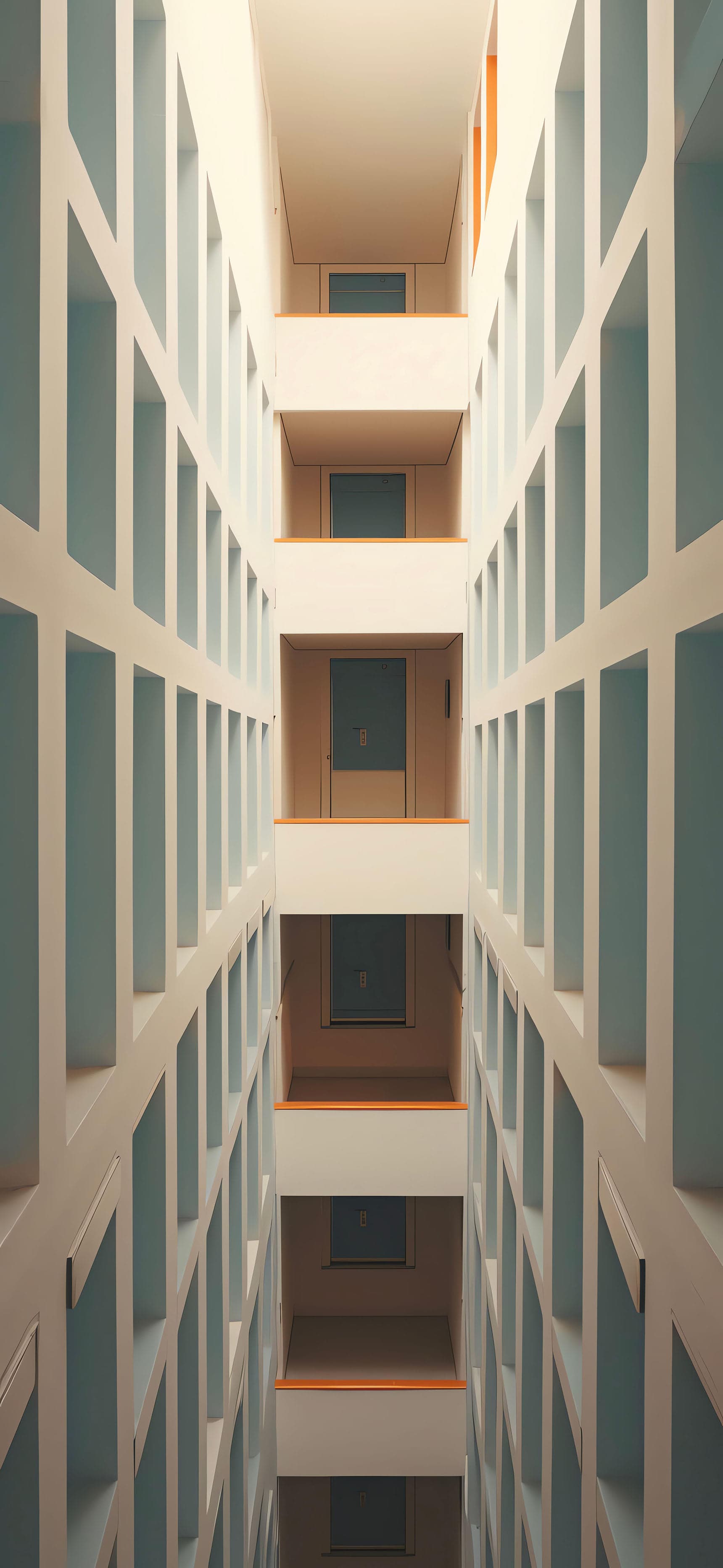 Architectural Hallway View - Pro phone wallpaper