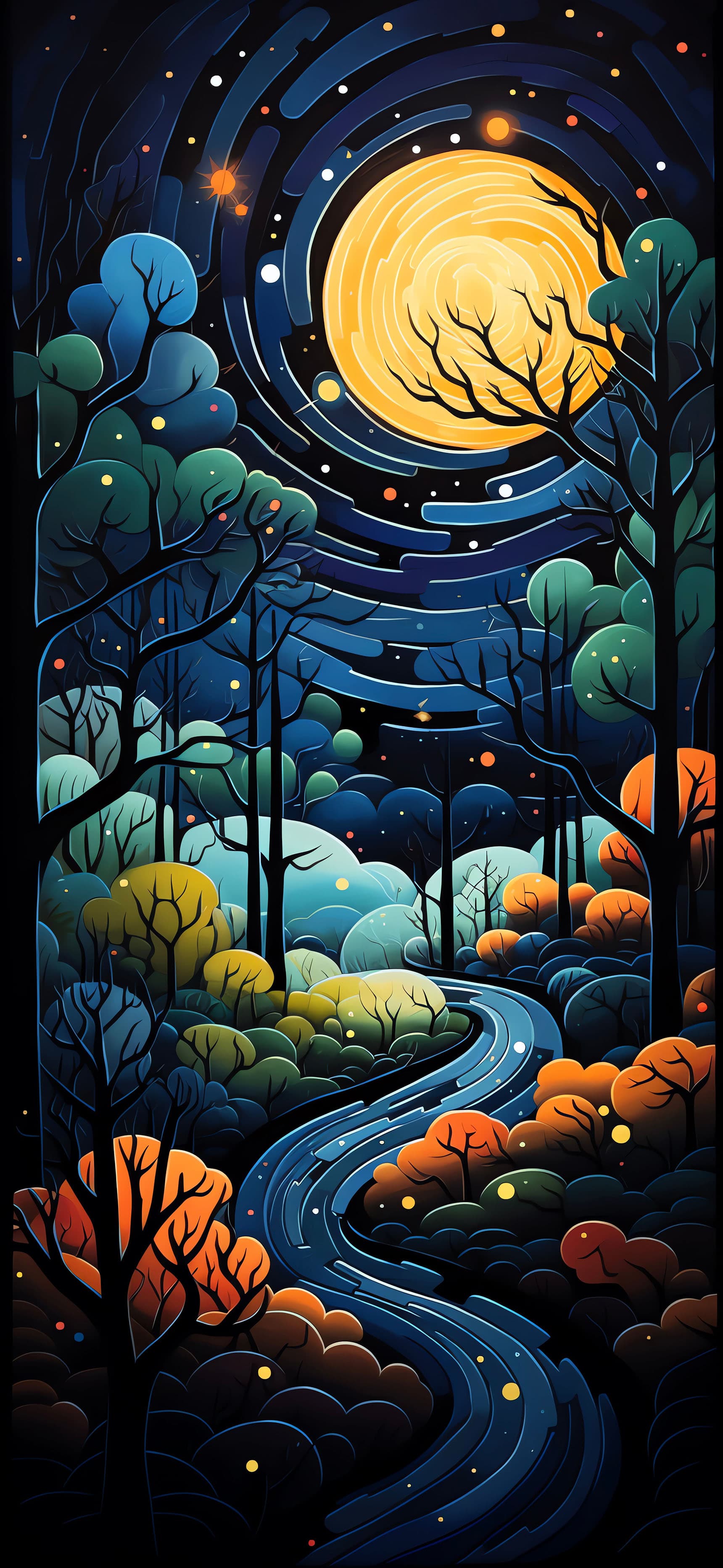Enchanted Forest Night - Pro phone wallpaper
