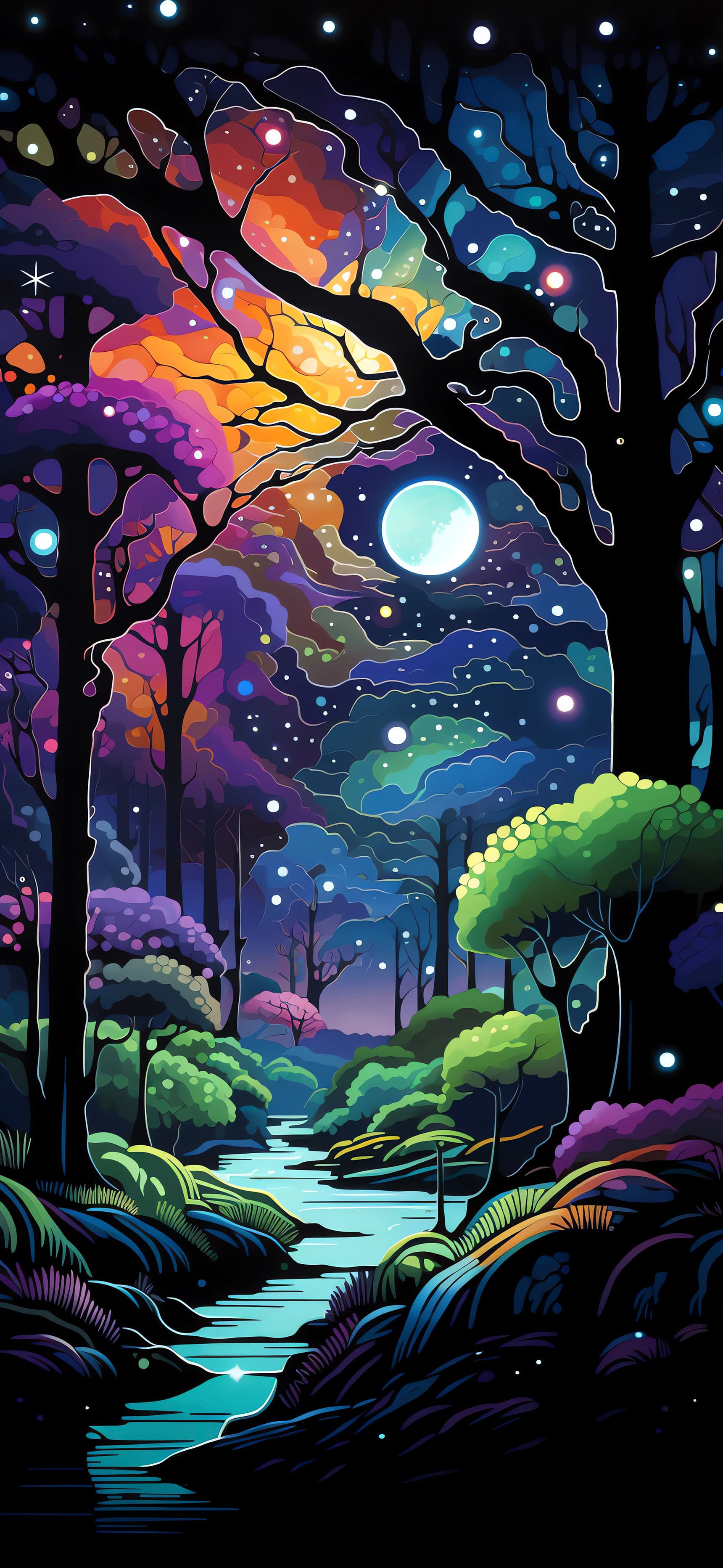 Enchanted Forest Stream - Pro phone wallpaper