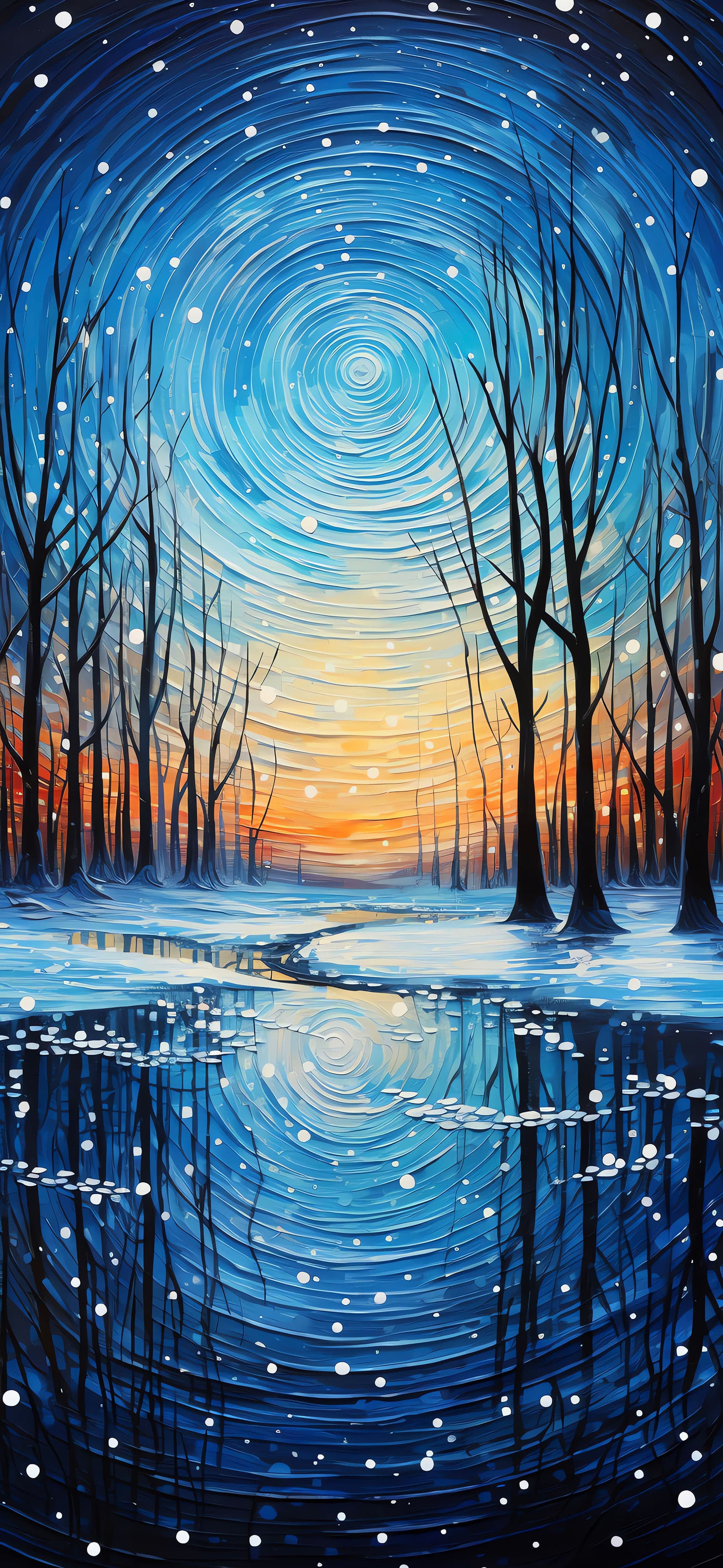 Winter Reflection Scene - Pro phone wallpaper