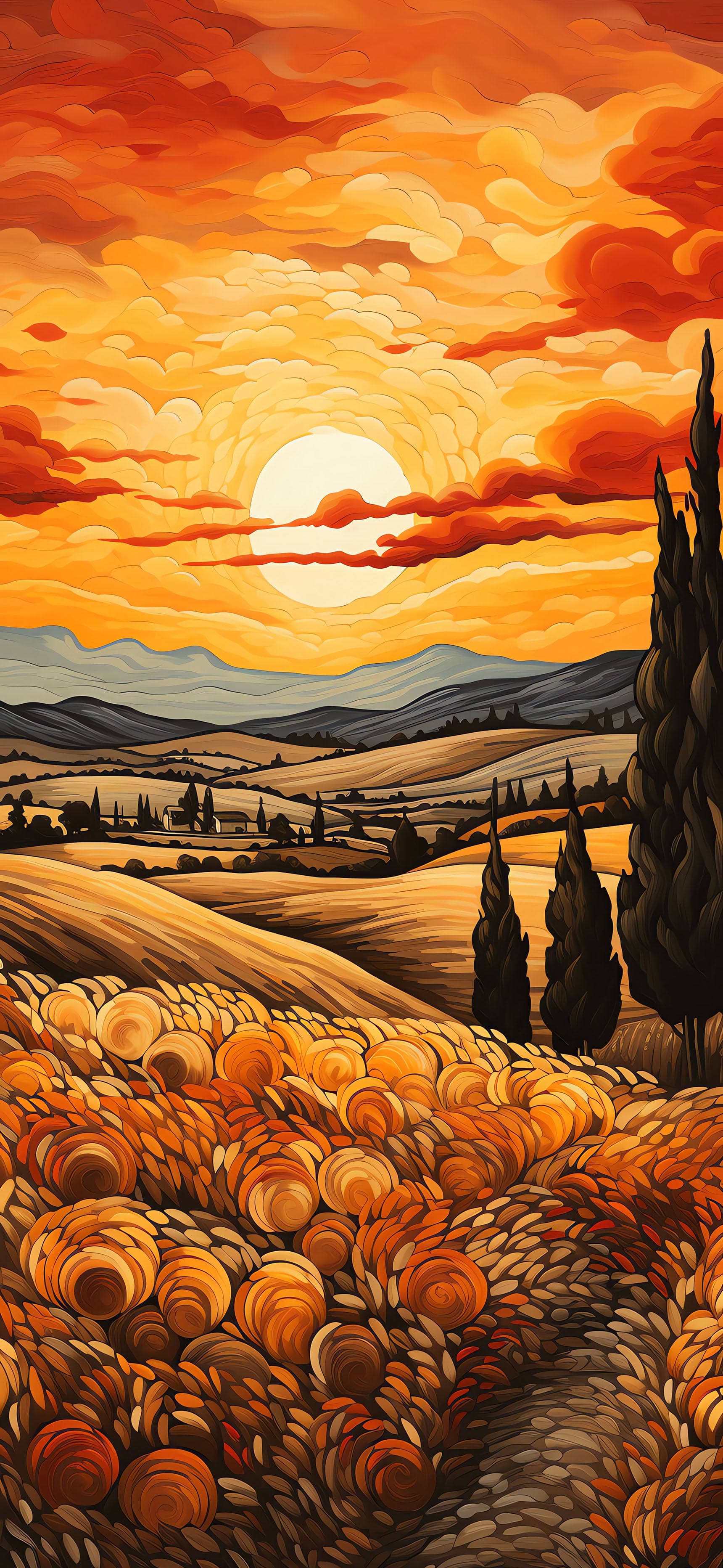 Golden Tuscan Sunset - Pro phone wallpaper