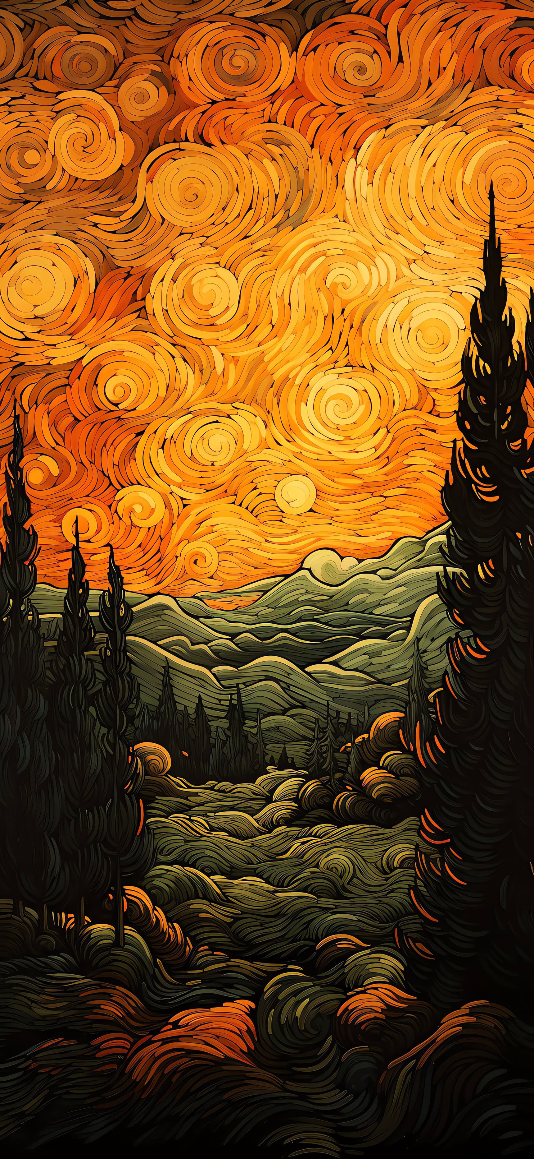 Golden Landscape - Pro phone wallpaper
