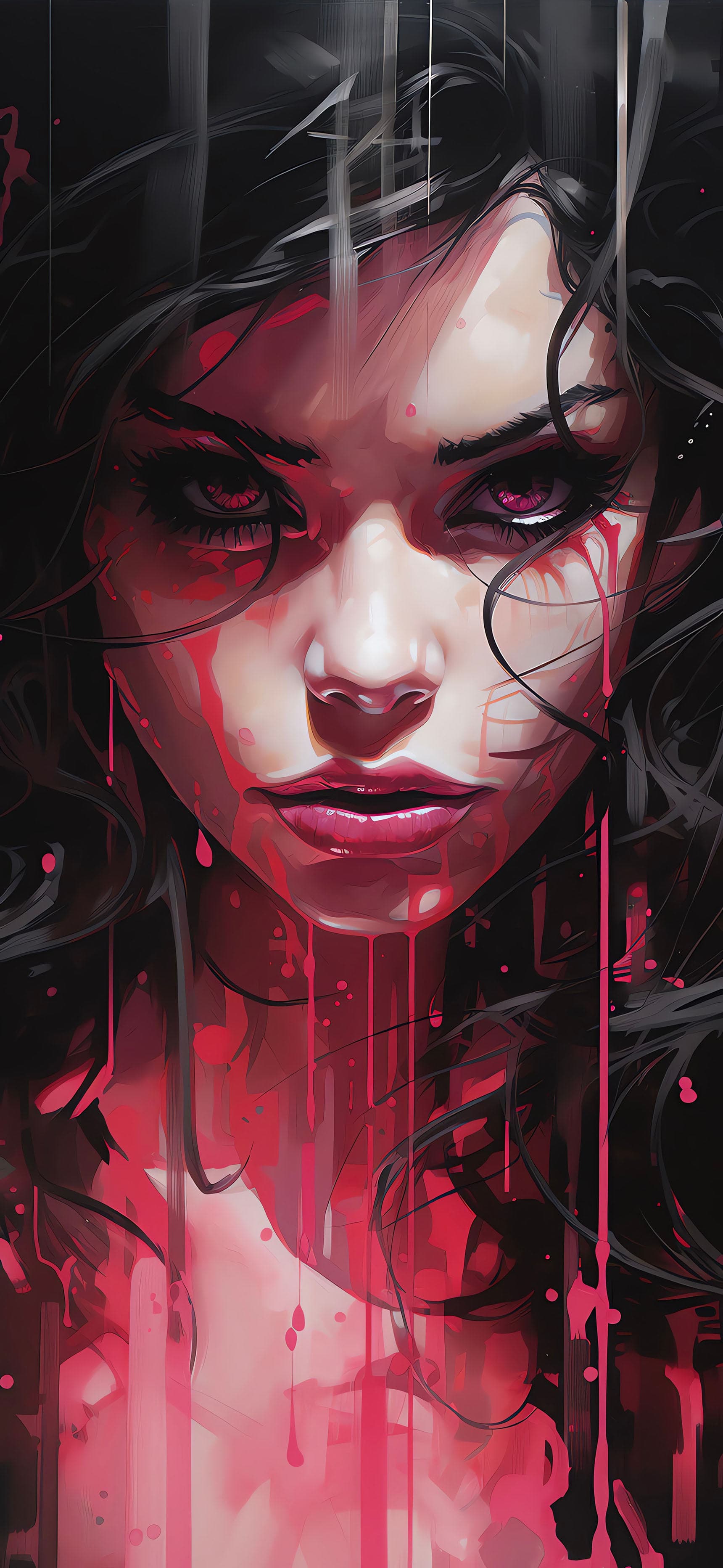 Crimson Fury Portrait - Pro phone wallpaper
