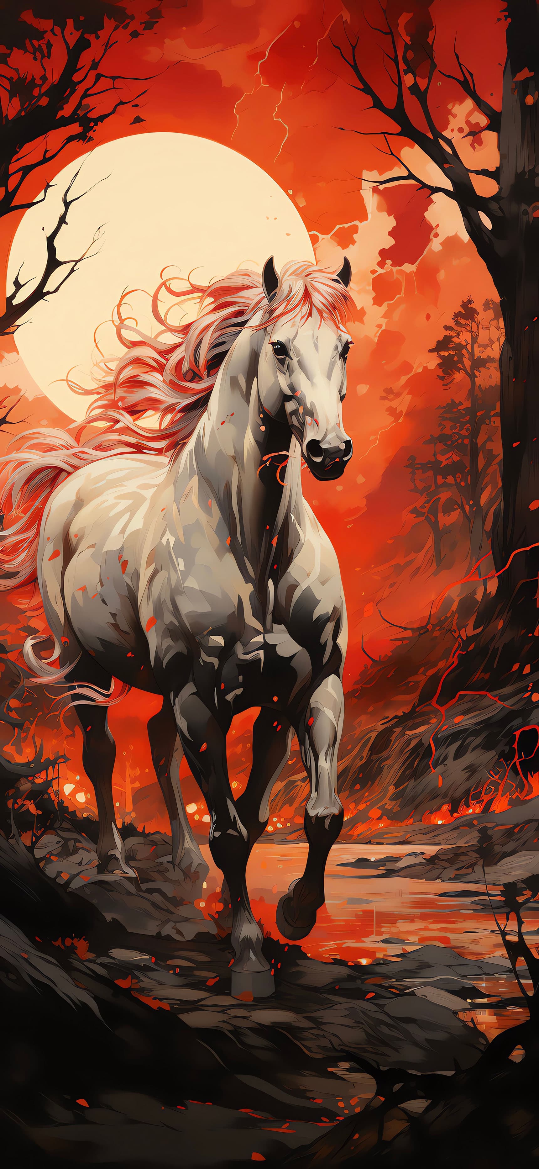 Fiery Horse Run - Pro phone wallpaper