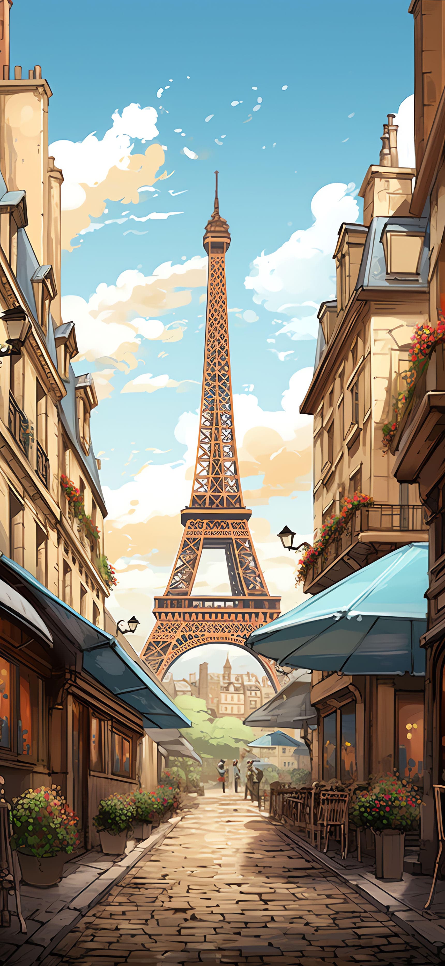 Parisian Street View - Pro phone wallpaper