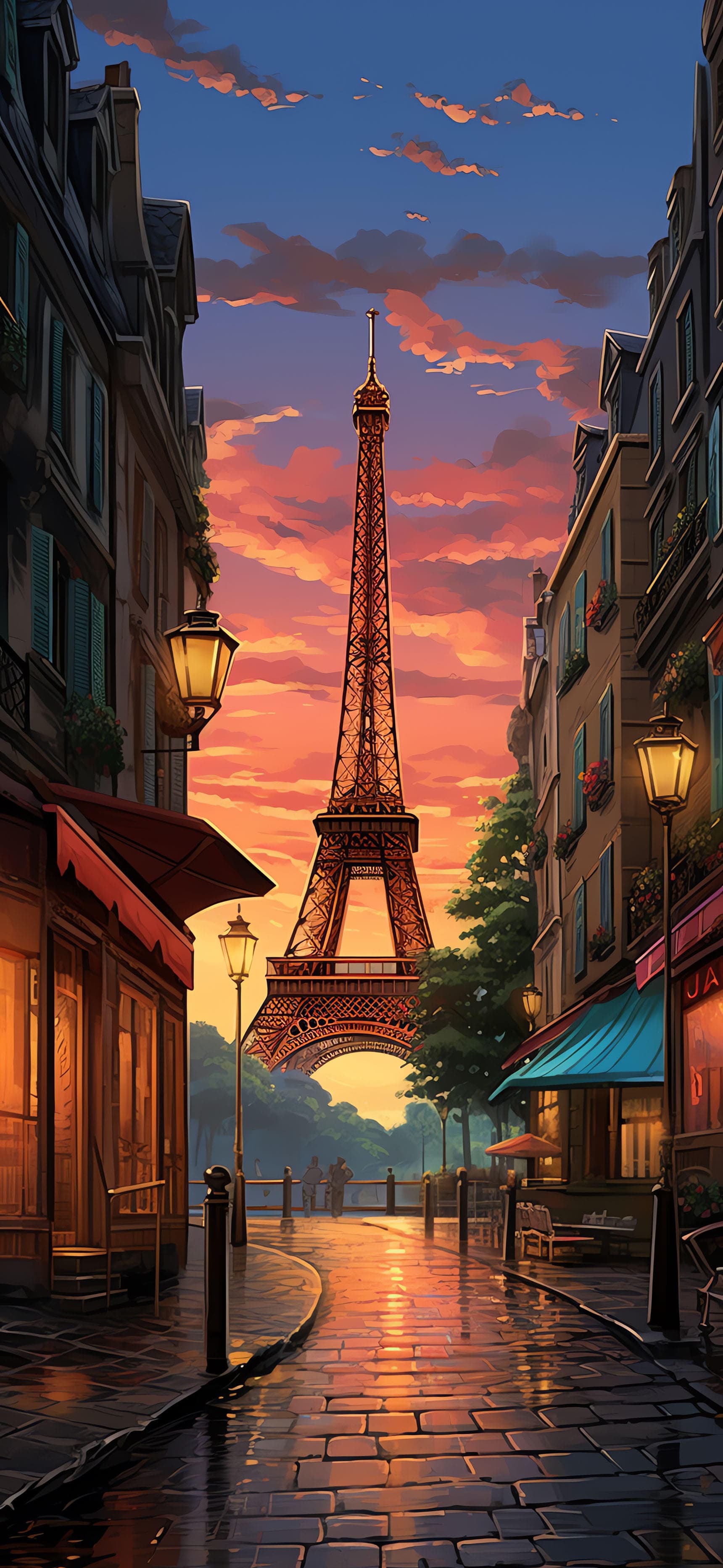 Parisian Sunset Glow - Pro phone wallpaper