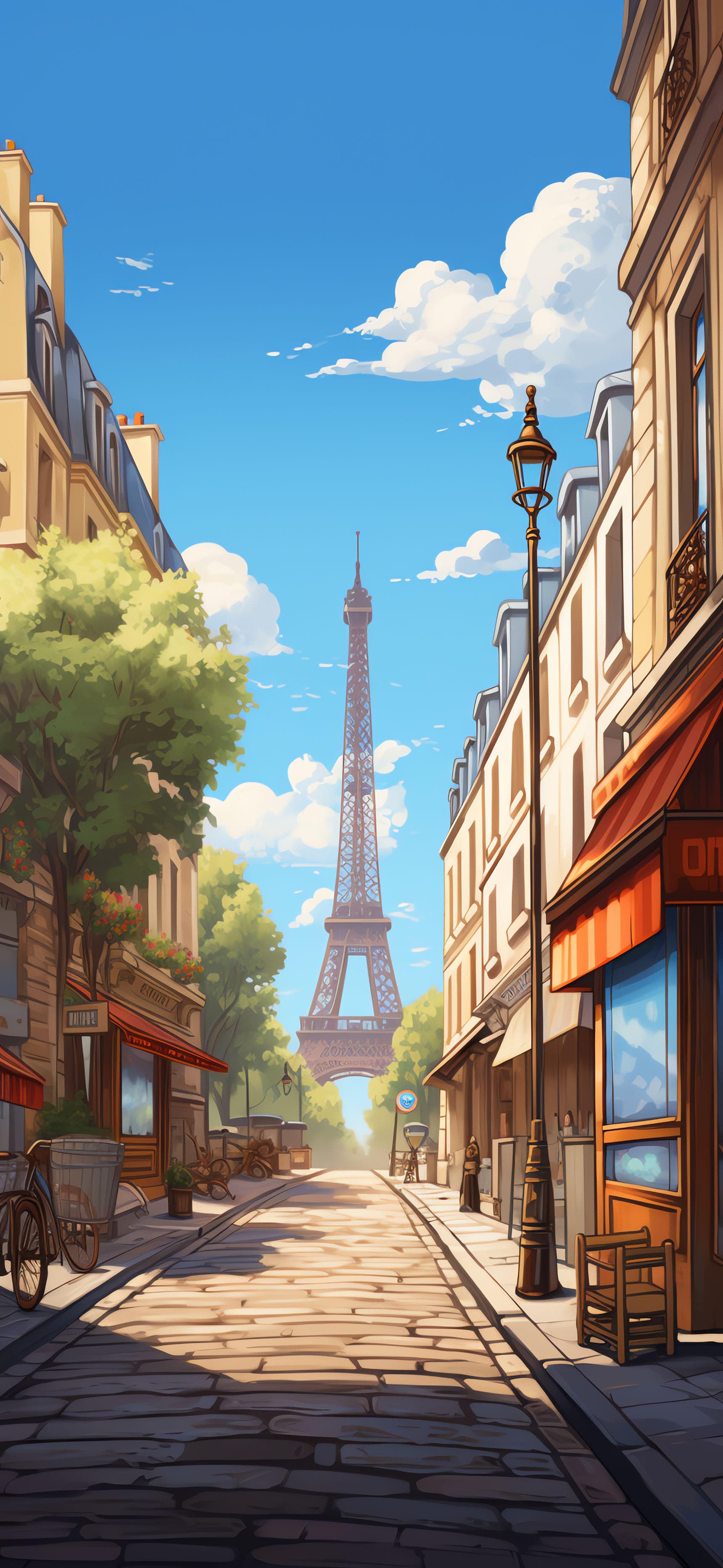 Parisian Street View - Pro phone wallpaper