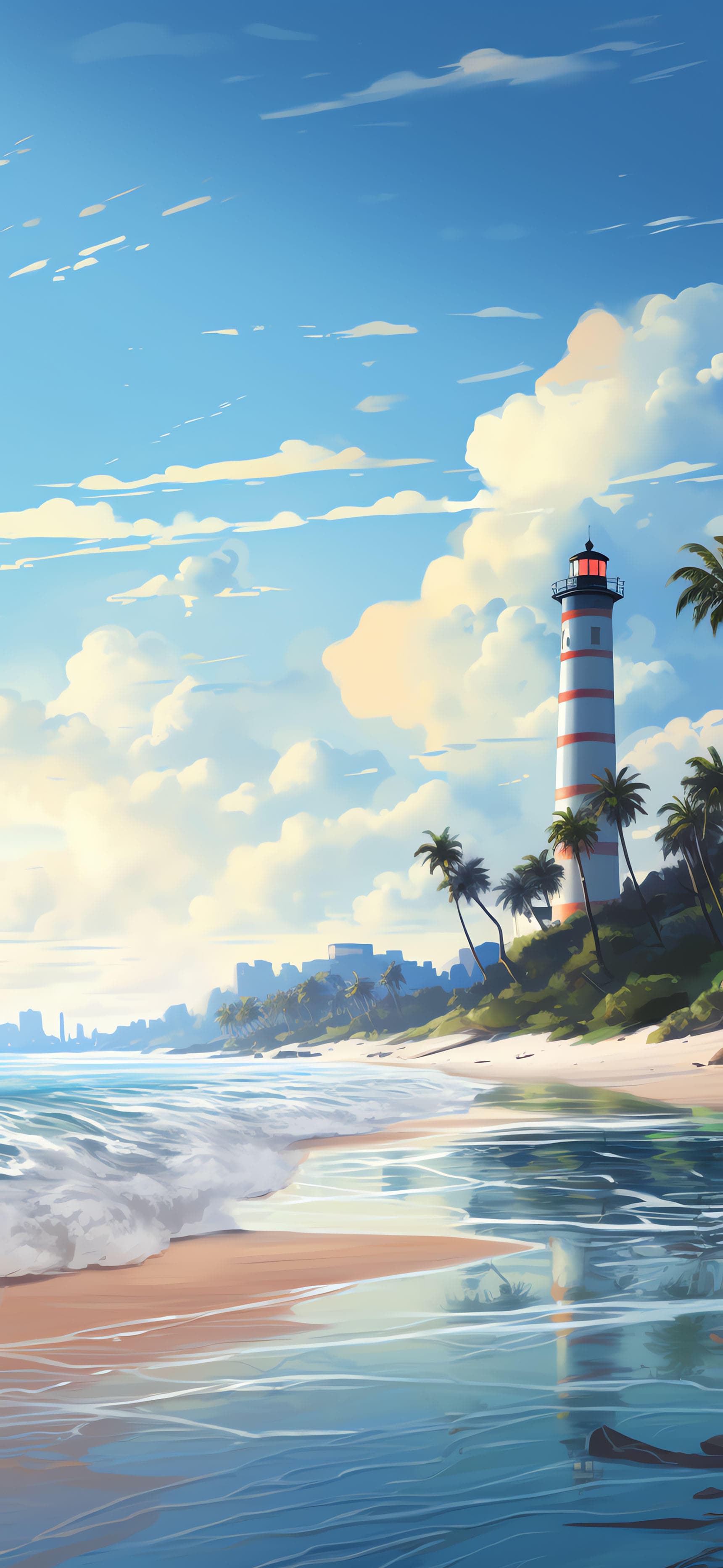 Tropical Lighthouse View - Pro phone wallpaper