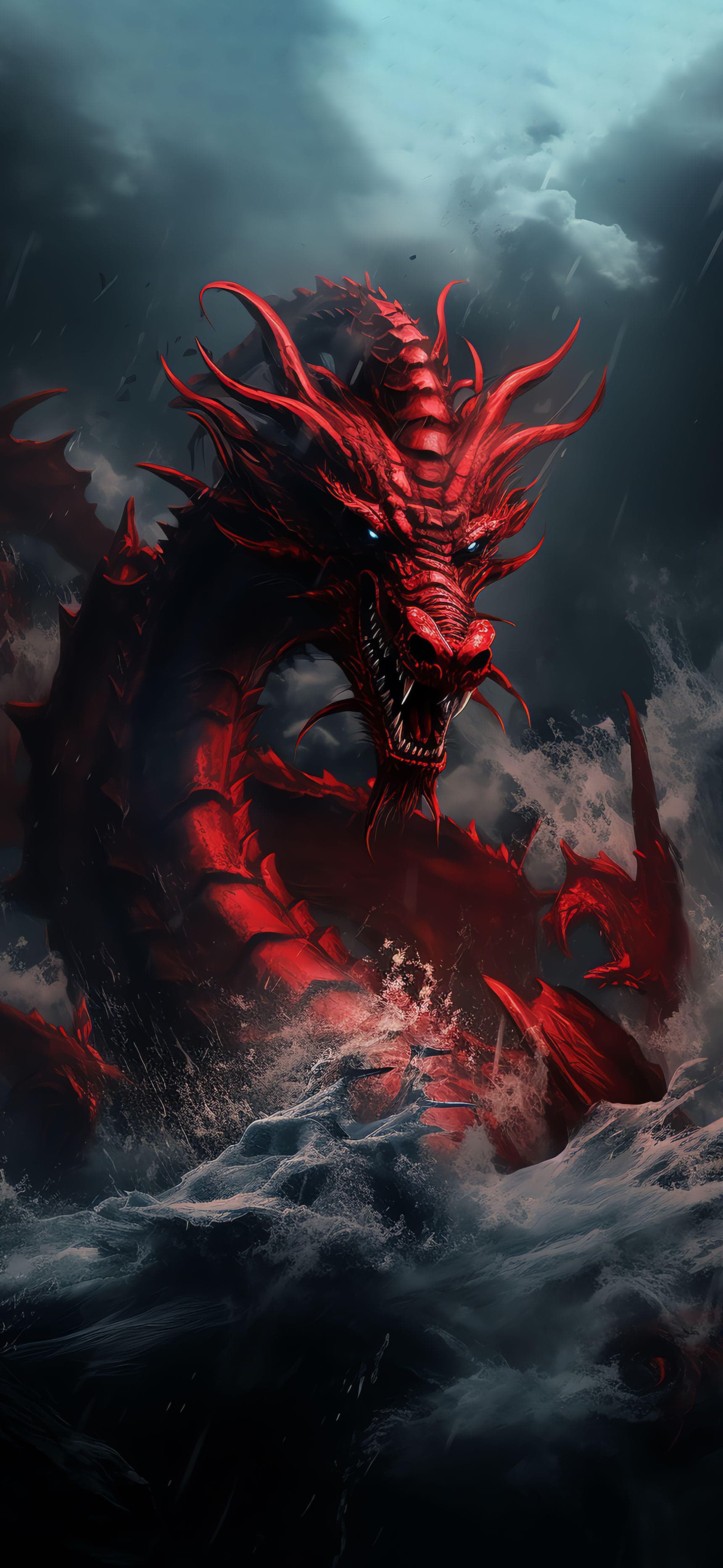 Crimson Sea Dragon - Pro phone wallpaper