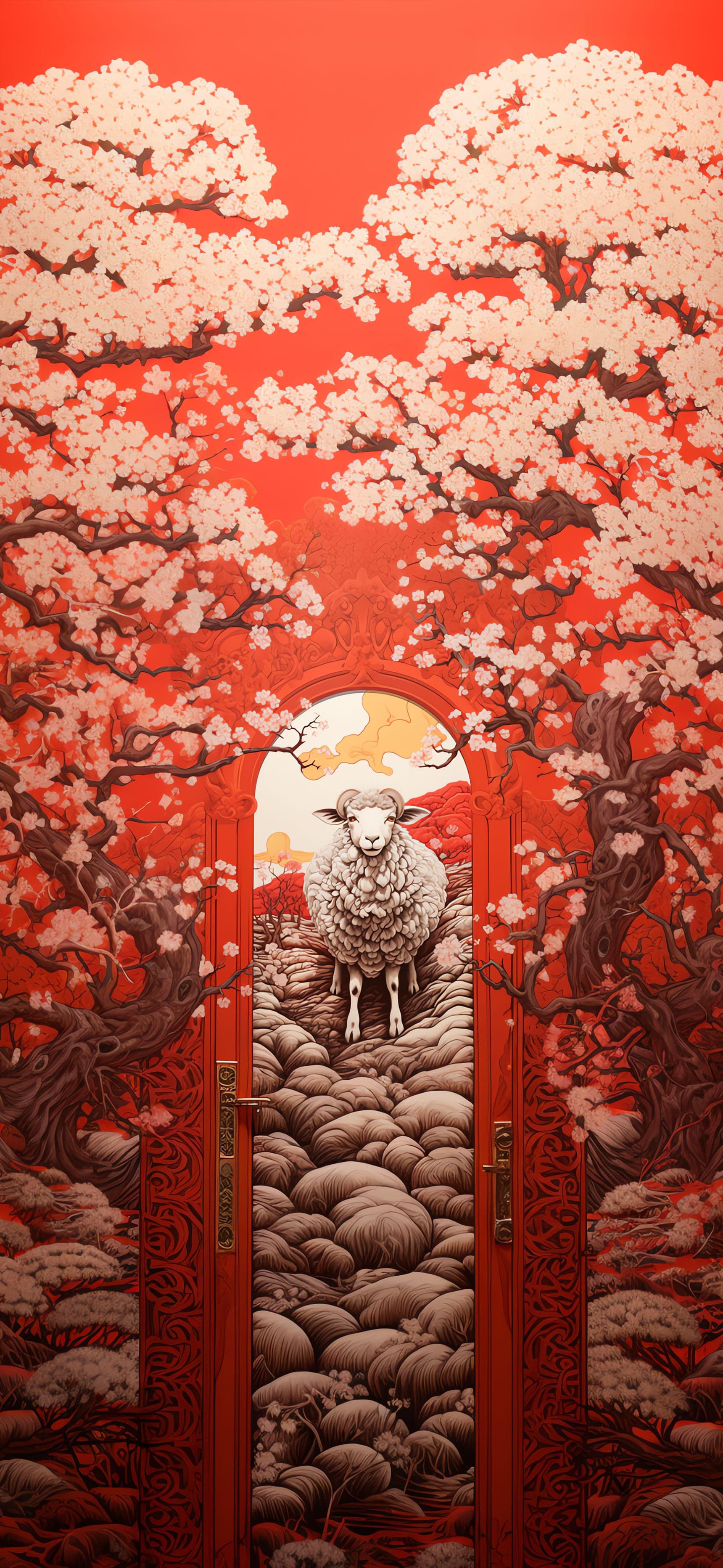 Cherry Blossom Ram - Pro phone wallpaper