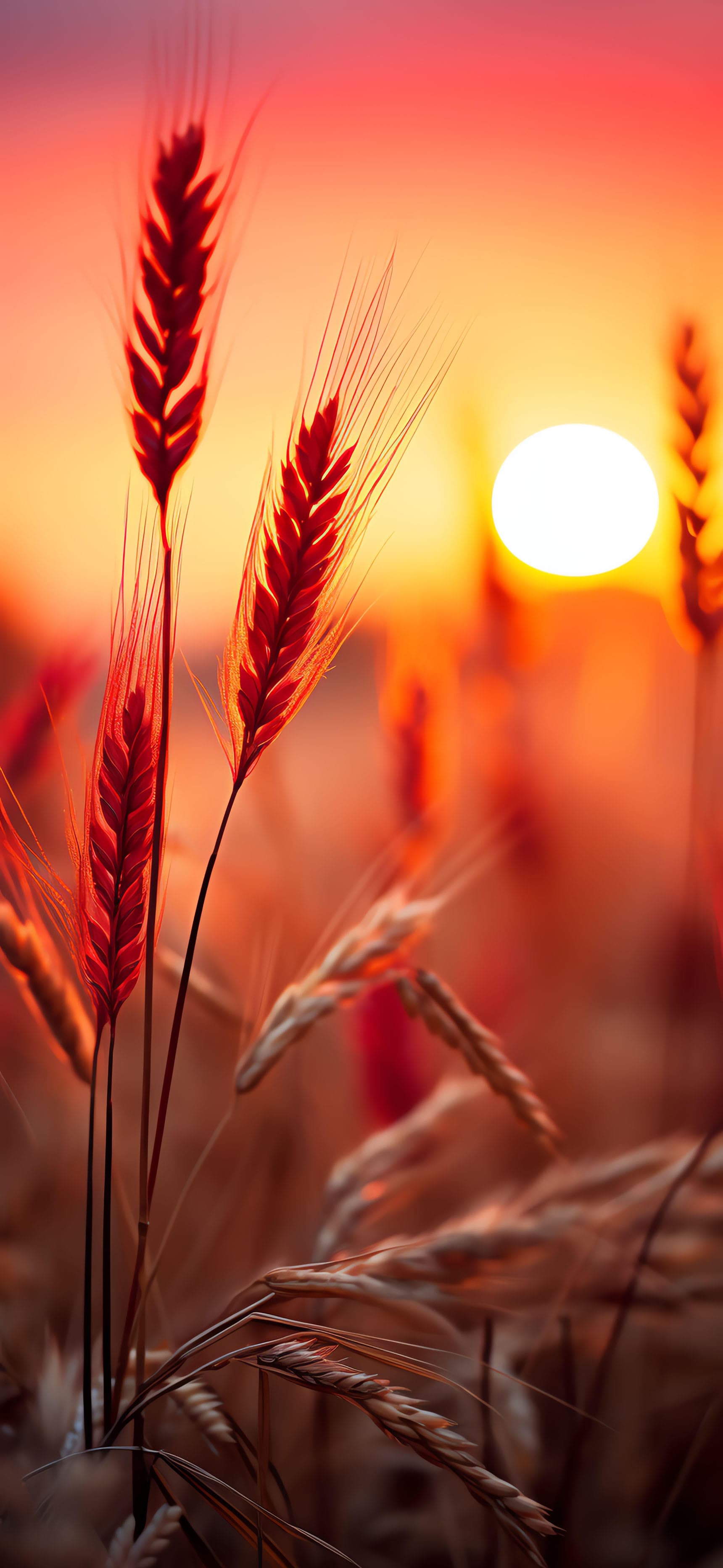 Golden Wheat Sunset - Pro phone wallpaper