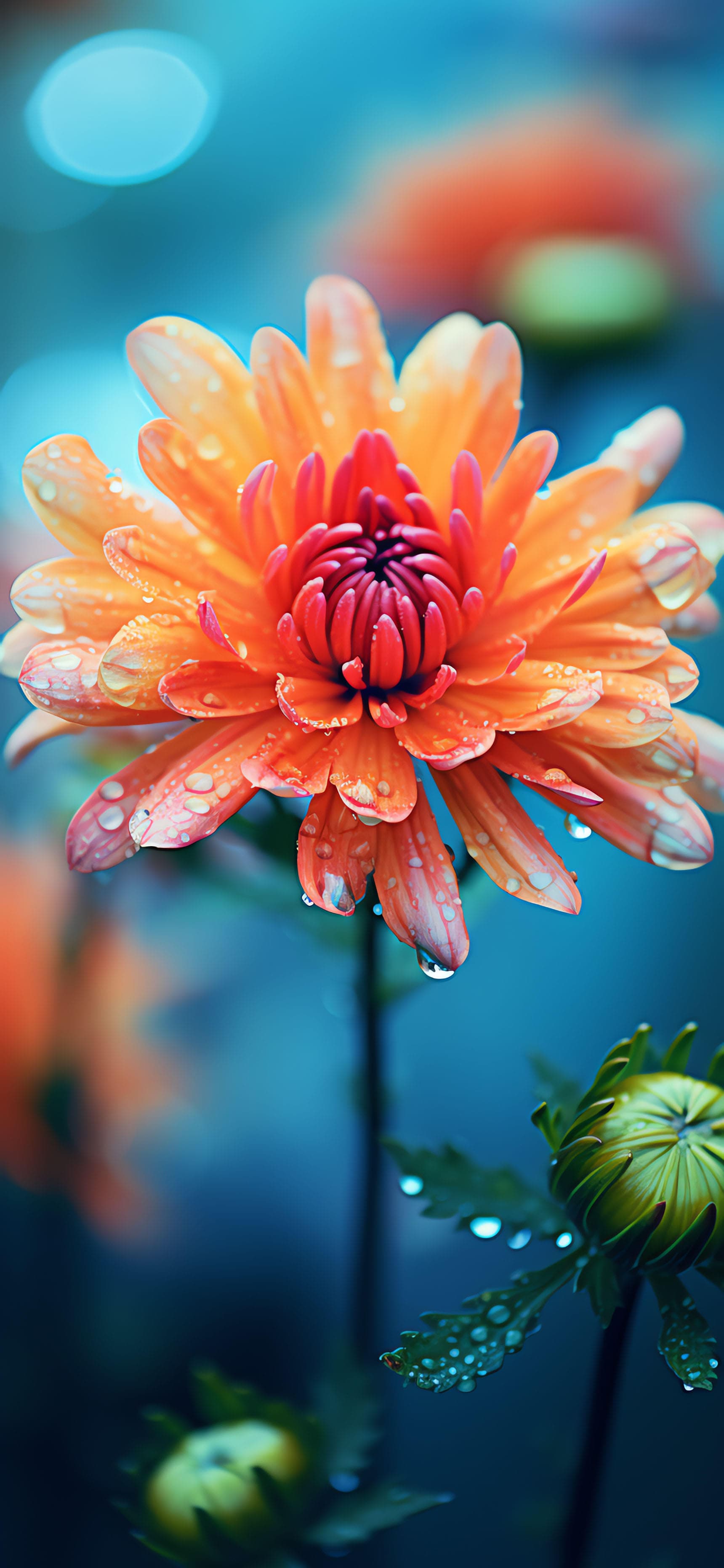 Dewy Orange Bloom - Pro phone wallpaper