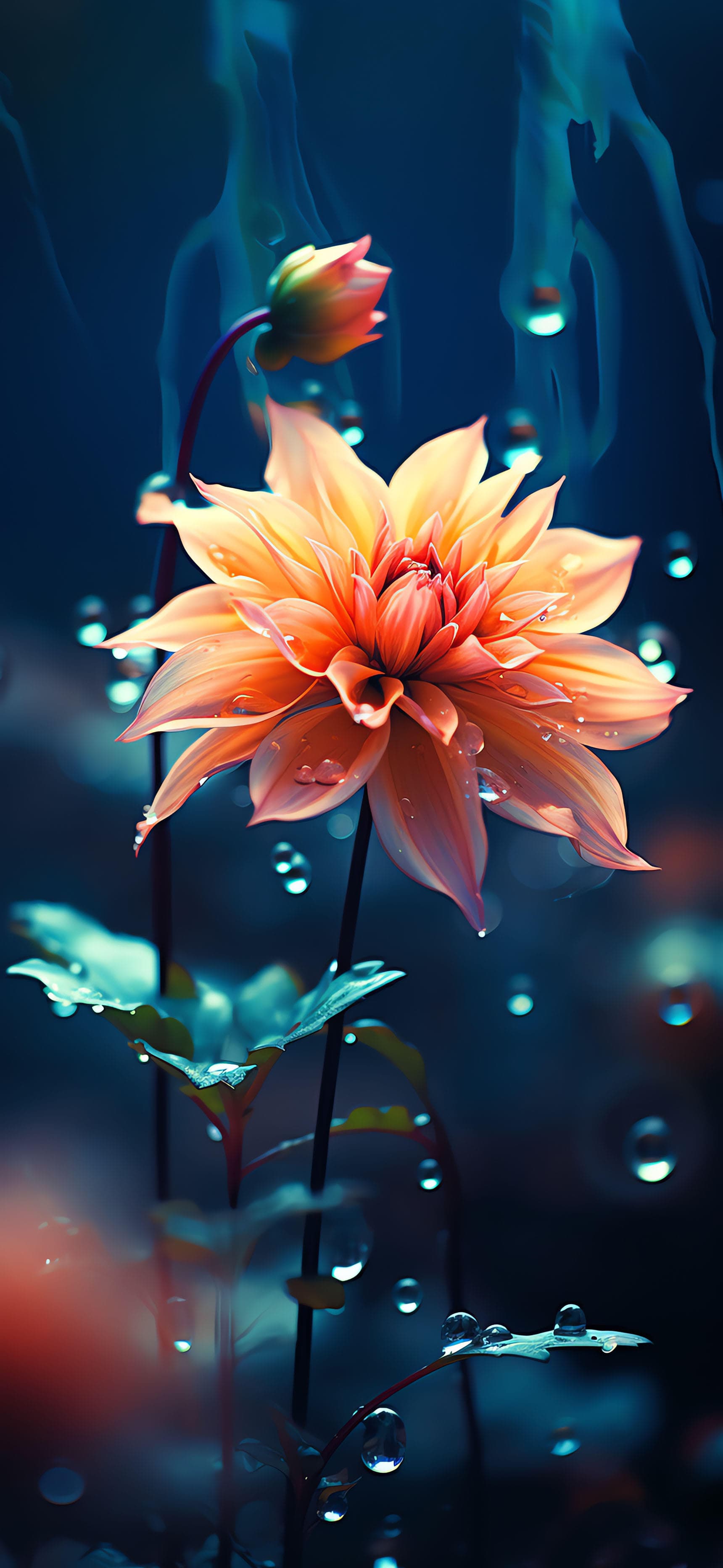 Dewy Orange Bloom - Pro phone wallpaper