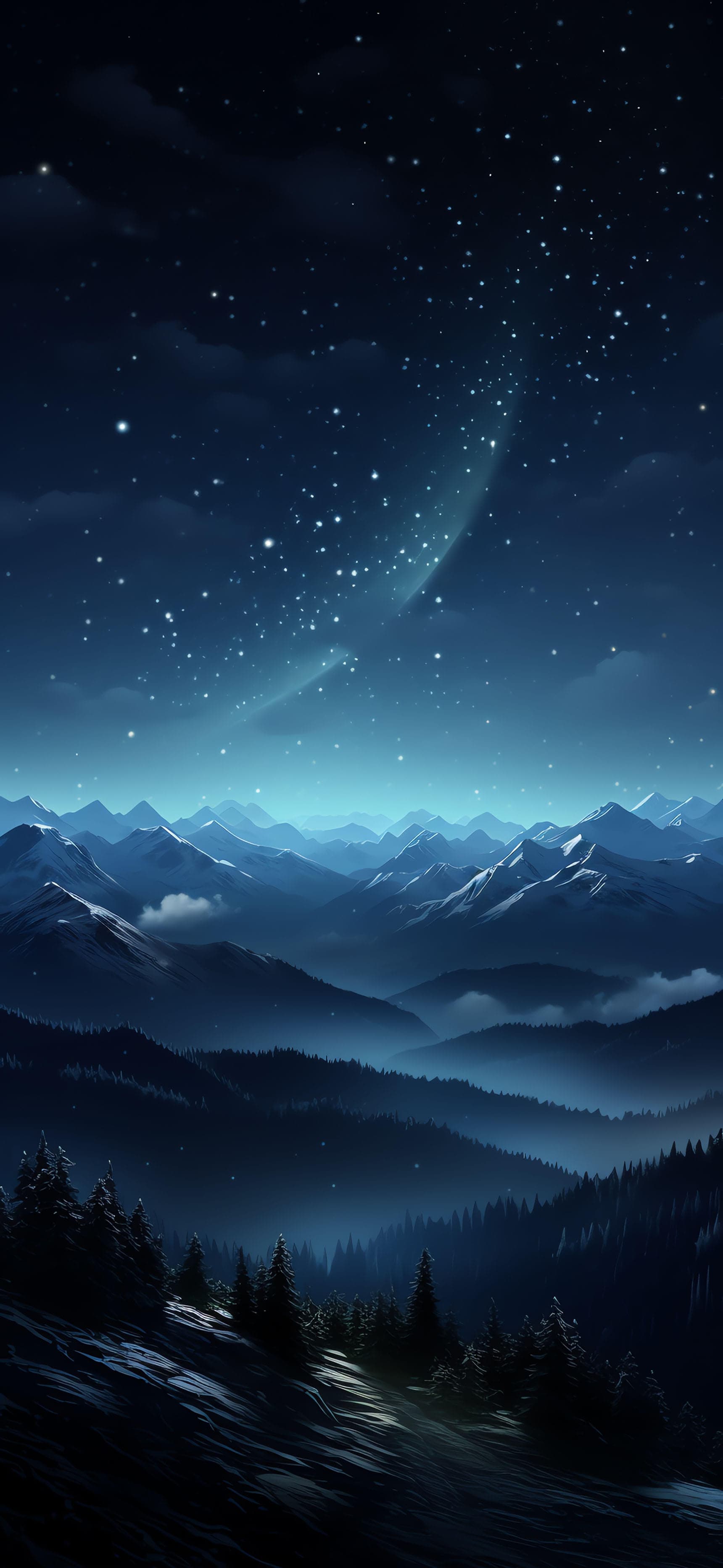 Starry Mountain Vista - Pro phone wallpaper