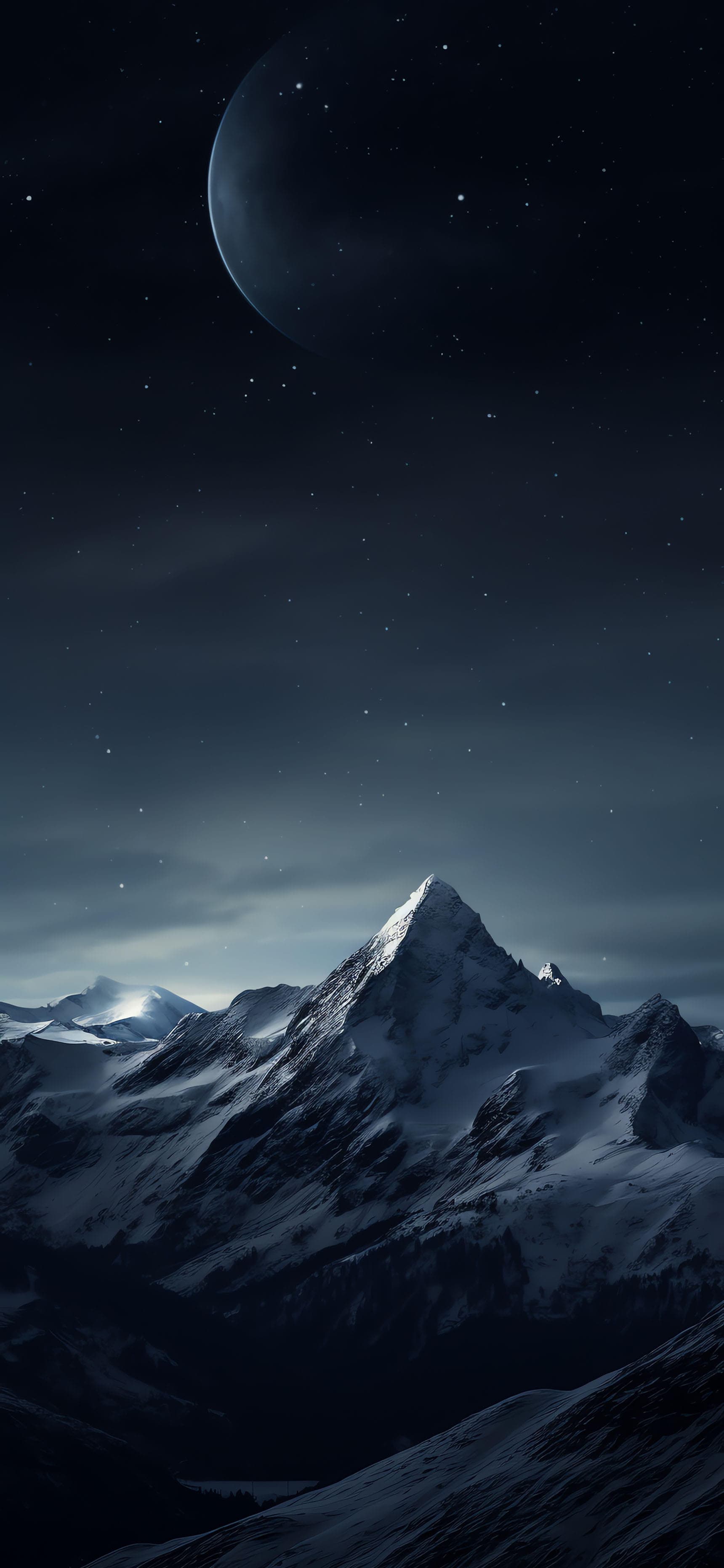 Lunar Mountain Peak - Pro phone wallpaper