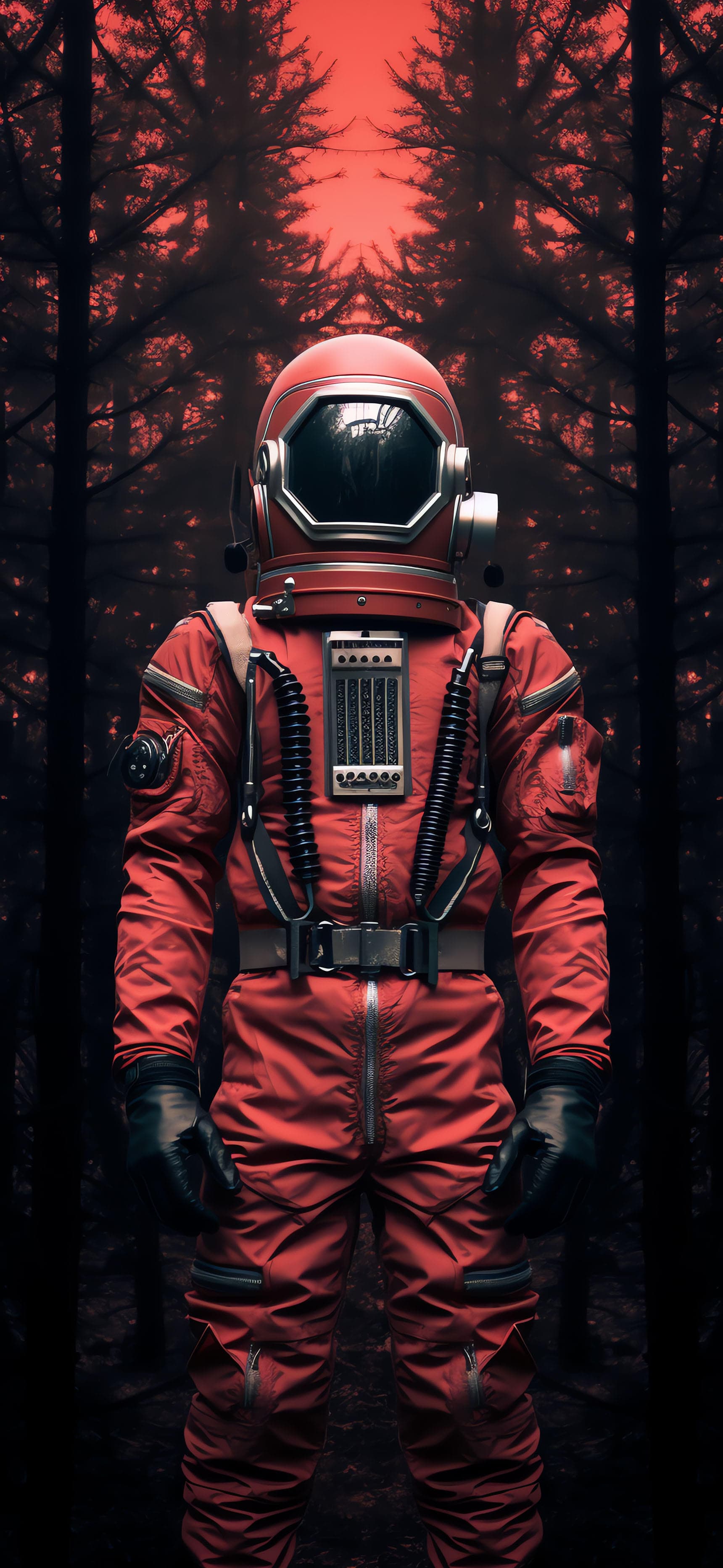 Red Spaceman Woods - Pro phone wallpaper