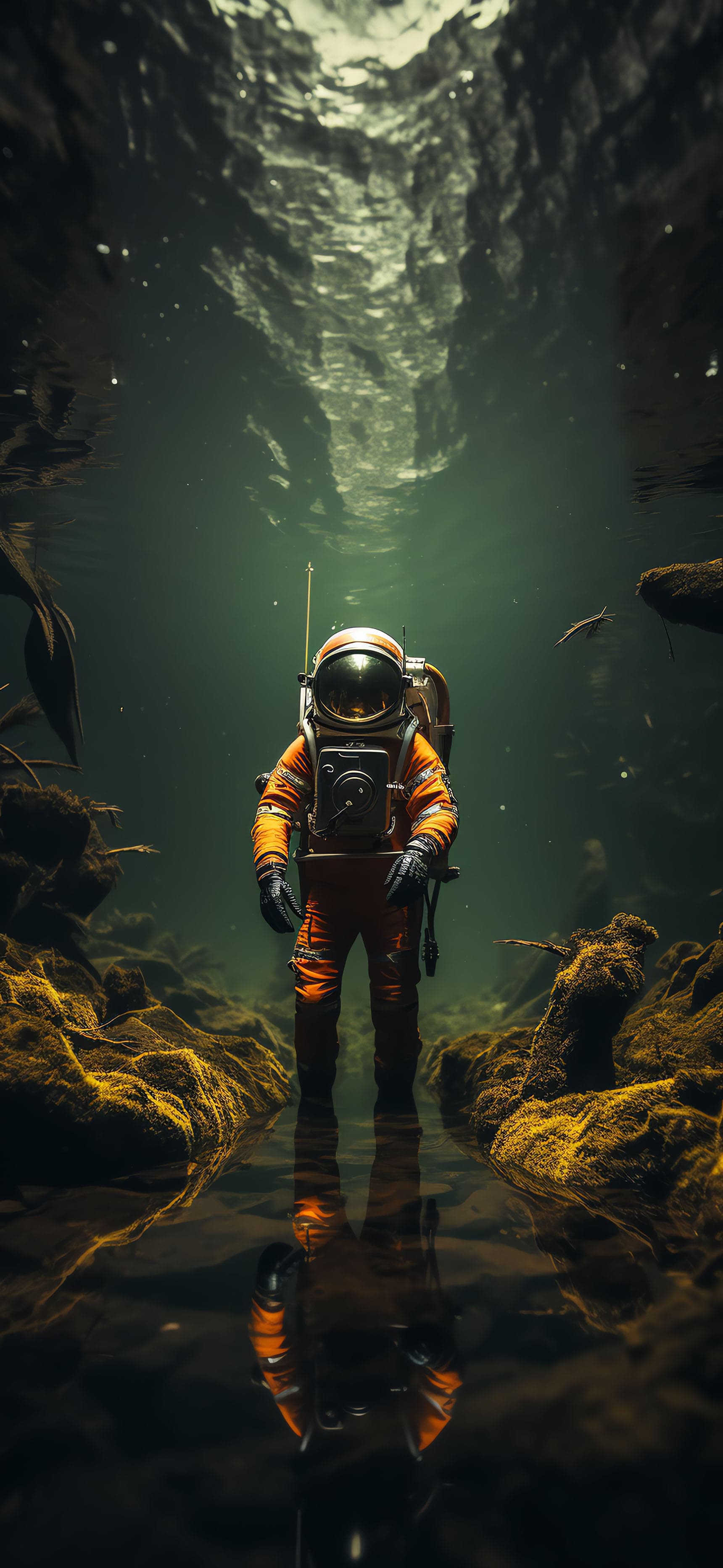 Underwater Astronaut Explorer - Pro phone wallpaper