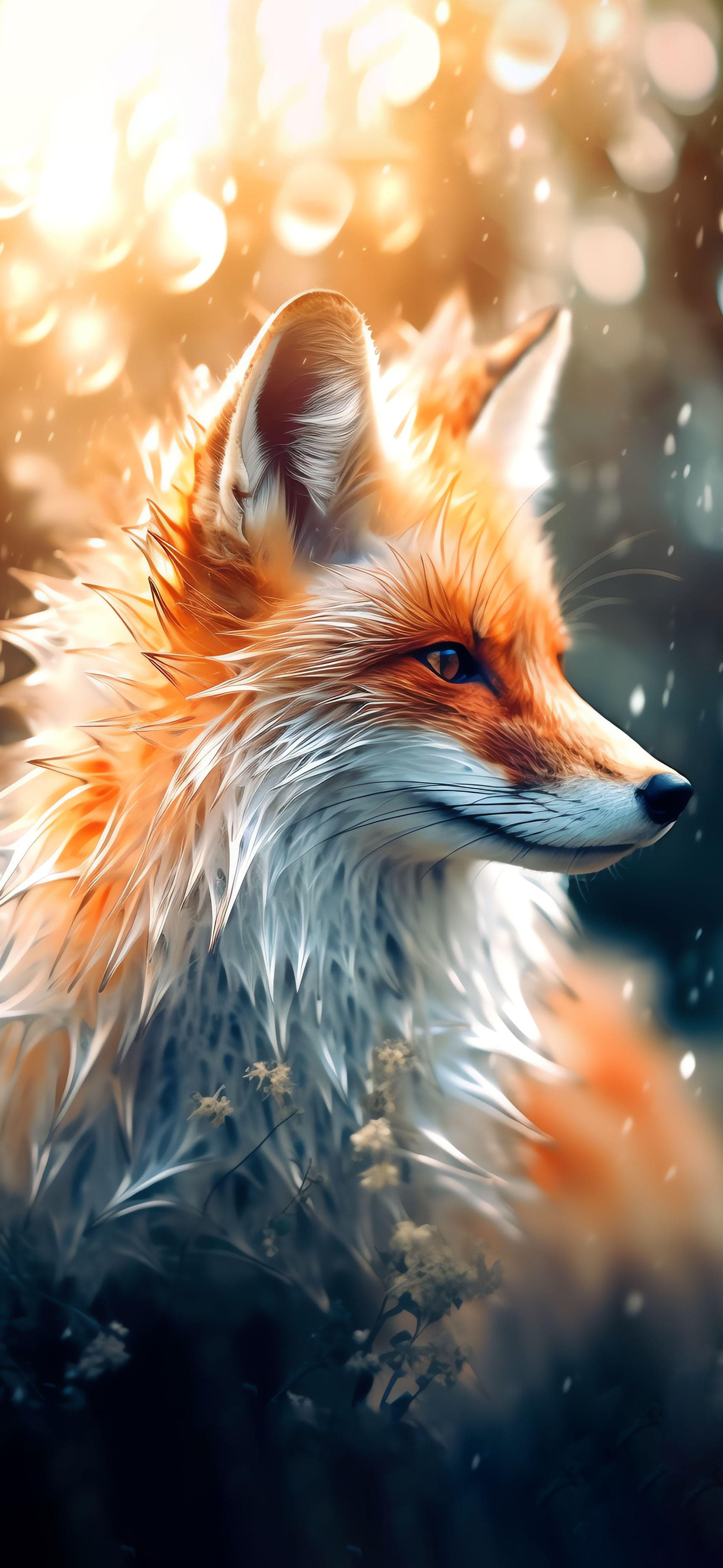 Fiery Fox Gaze - Pro phone wallpaper