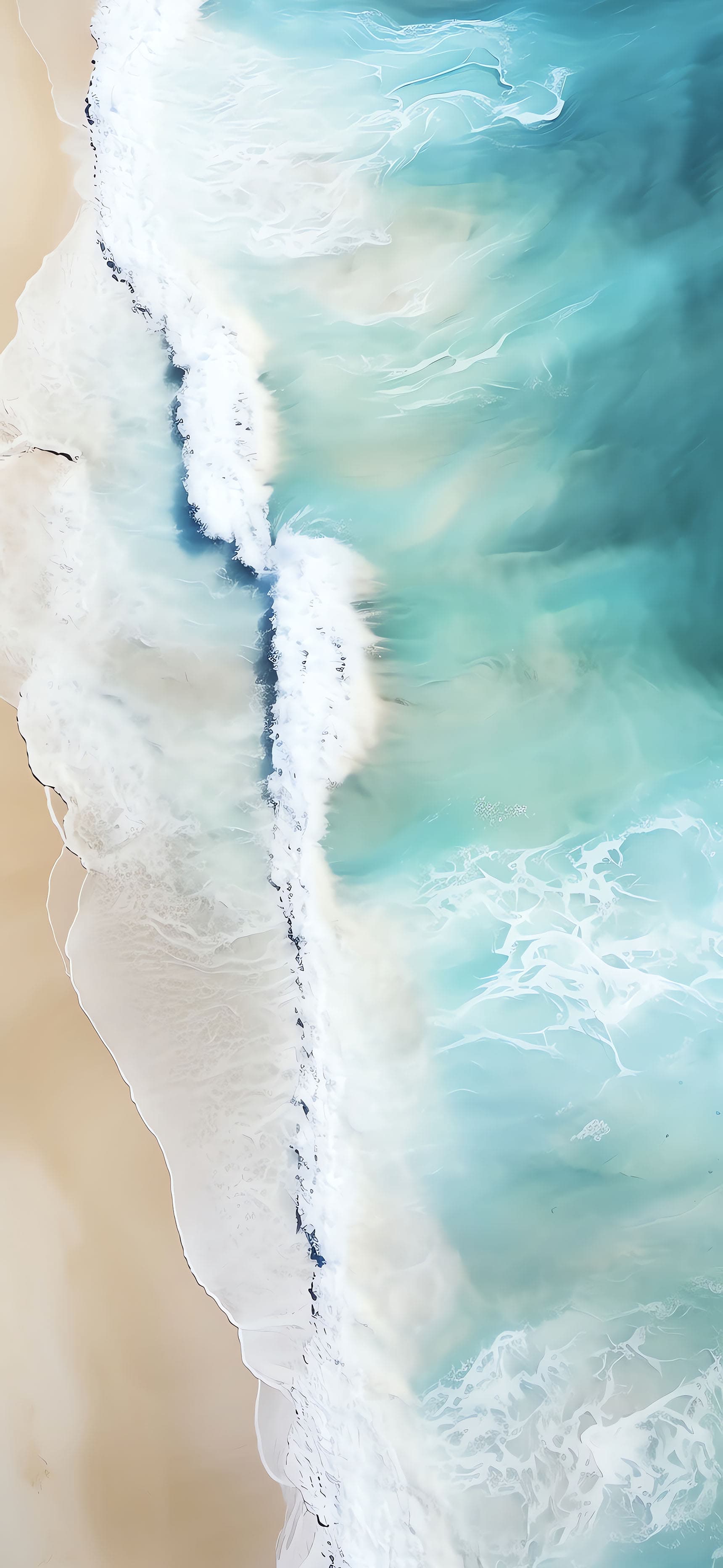 Aerial Ocean Waves - Pro phone wallpaper