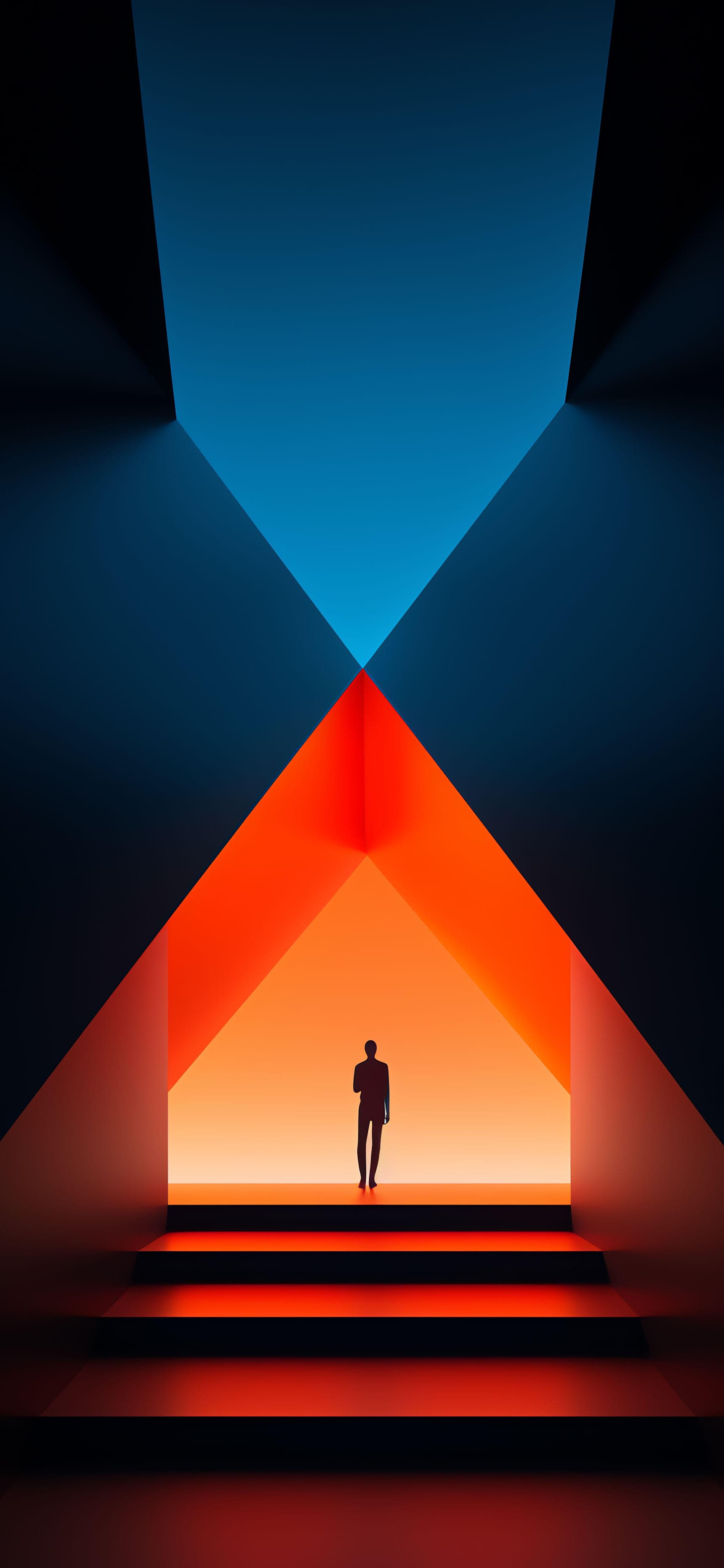 Geometric Stairway Silhouette - Pro phone wallpaper