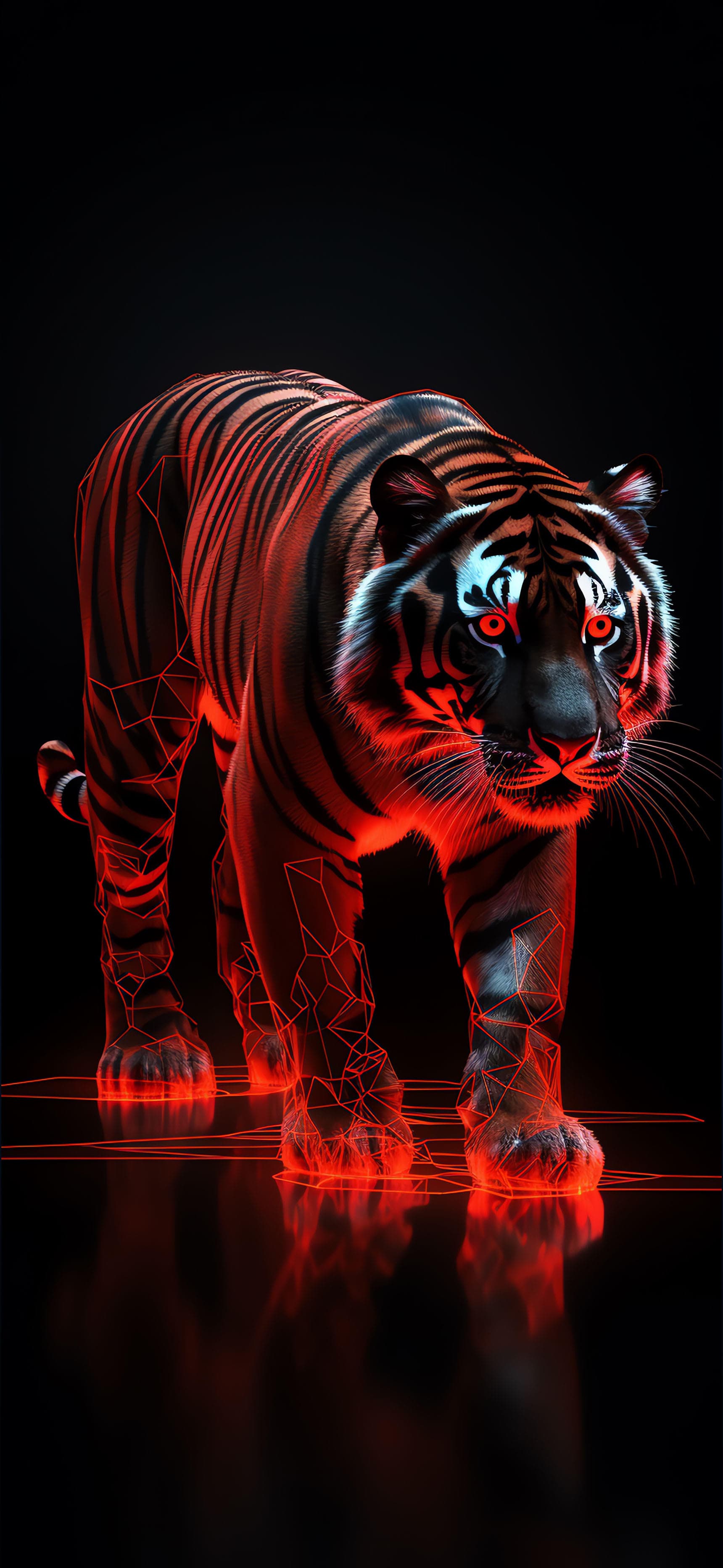 Cyberpunk Tiger Glow - Pro phone wallpaper