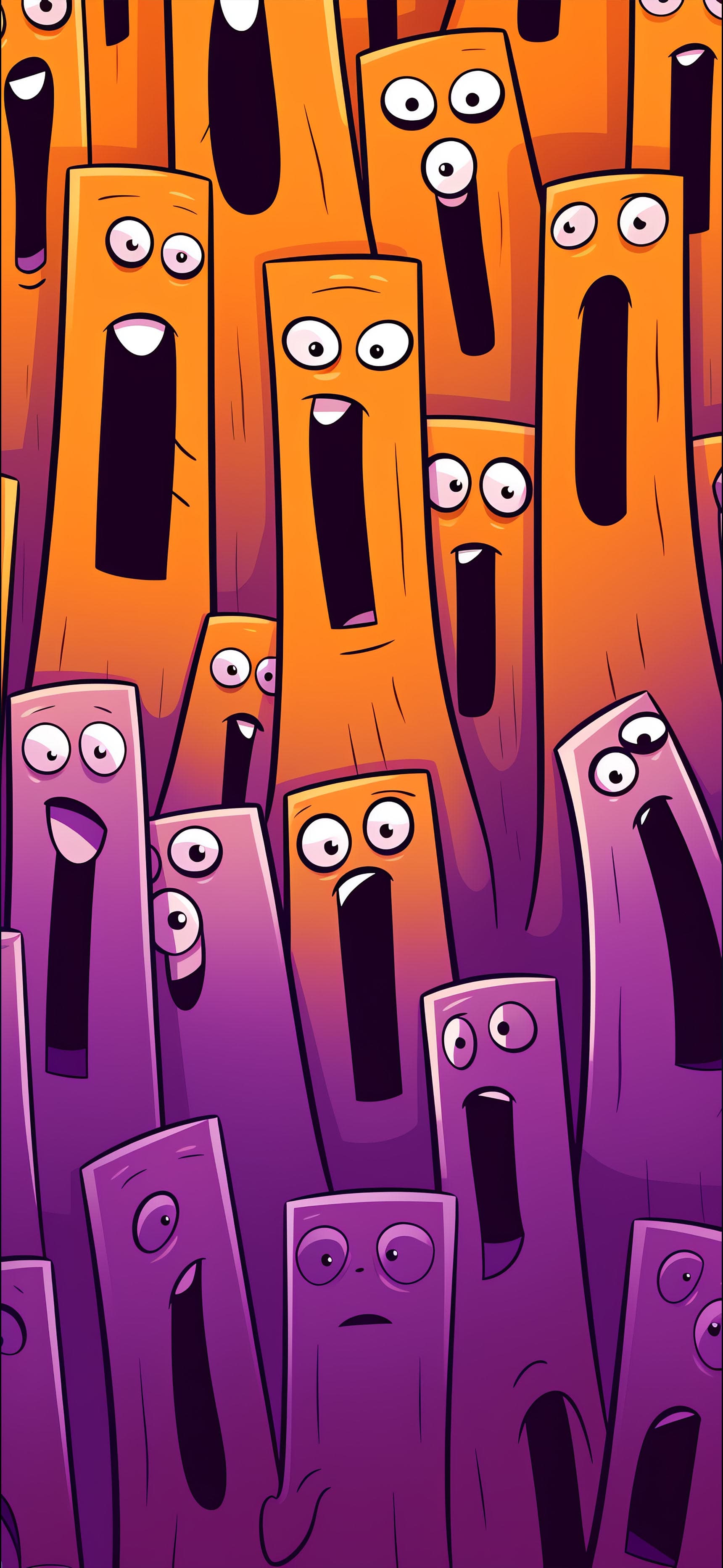 Screaming Faces Crowd - Pro phone wallpaper