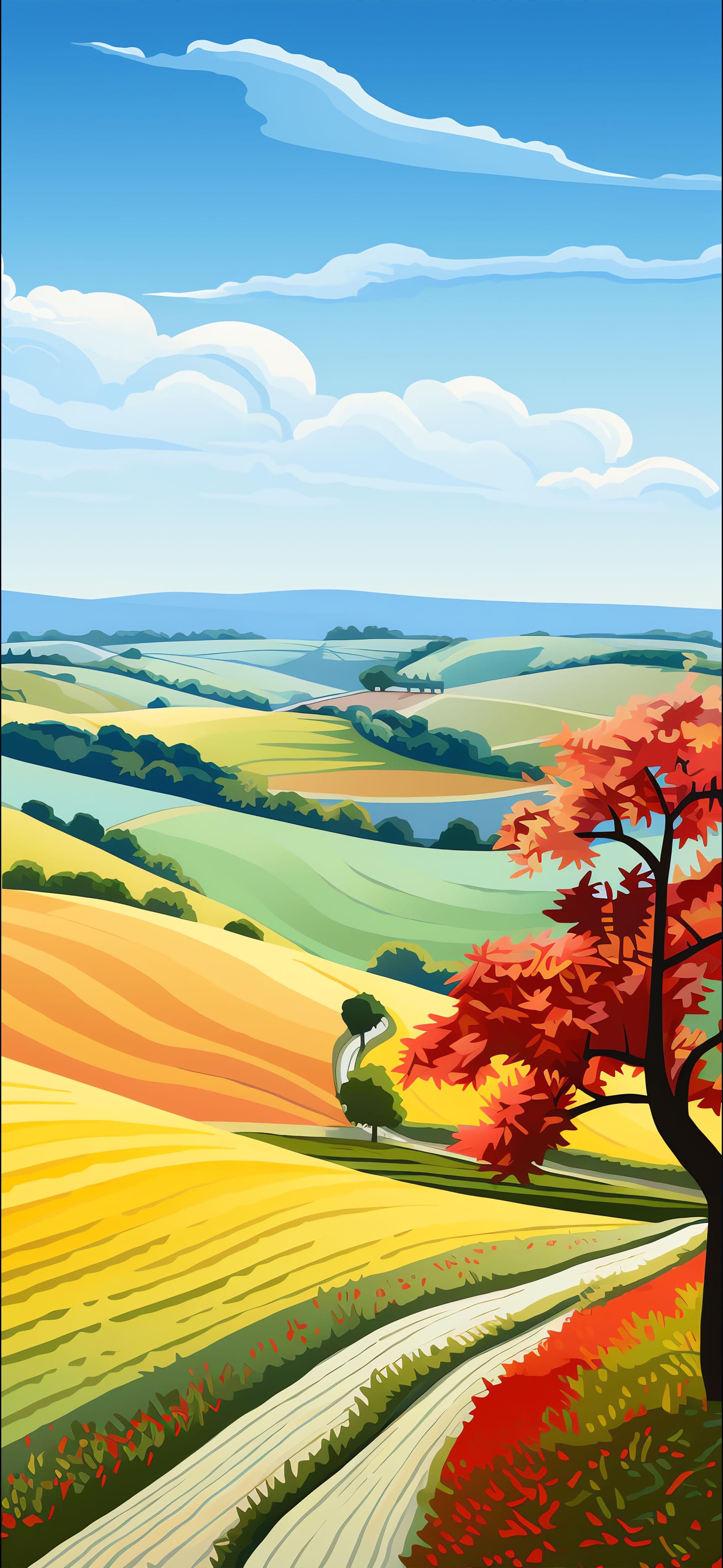 Rolling Hills Vista - Pro phone wallpaper