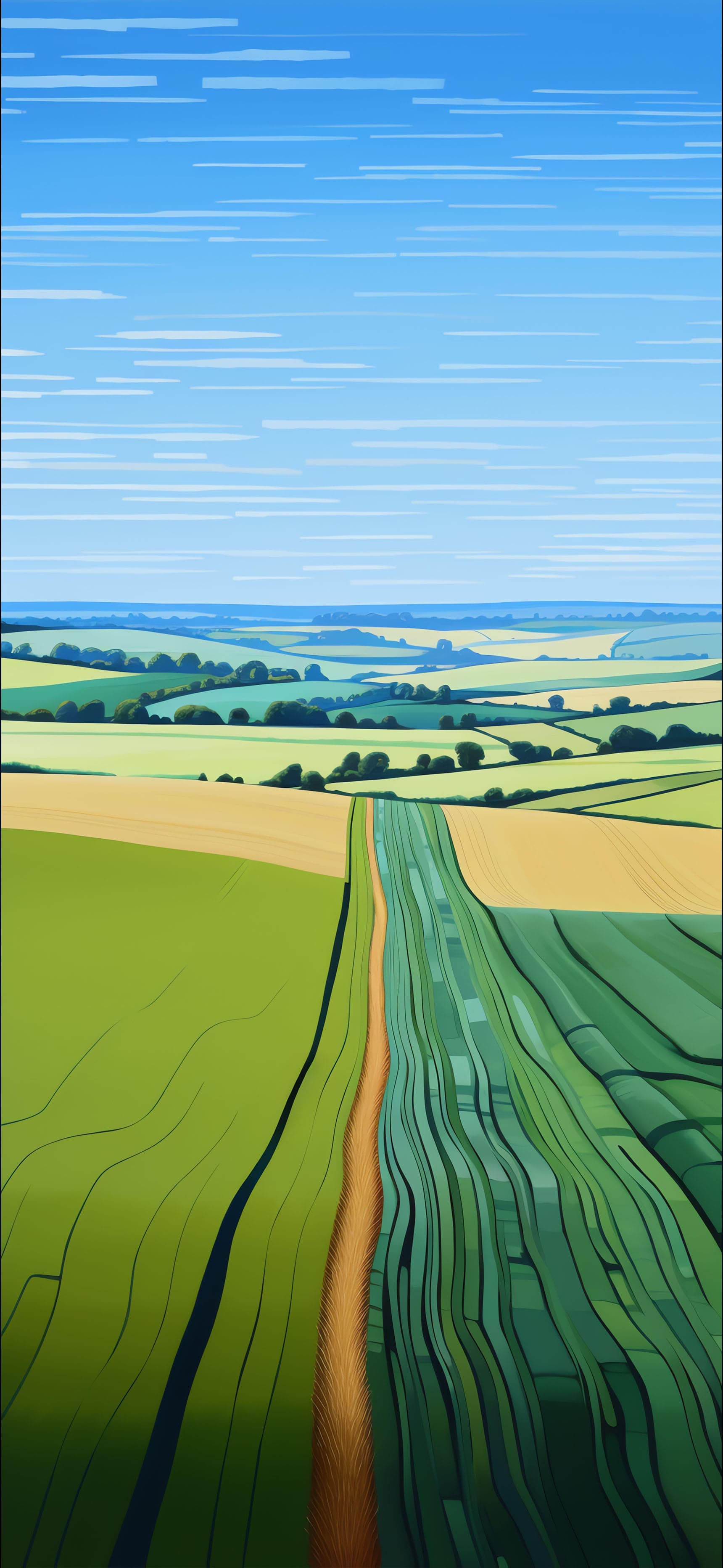 Patchwork Field View - Pro phone wallpaper