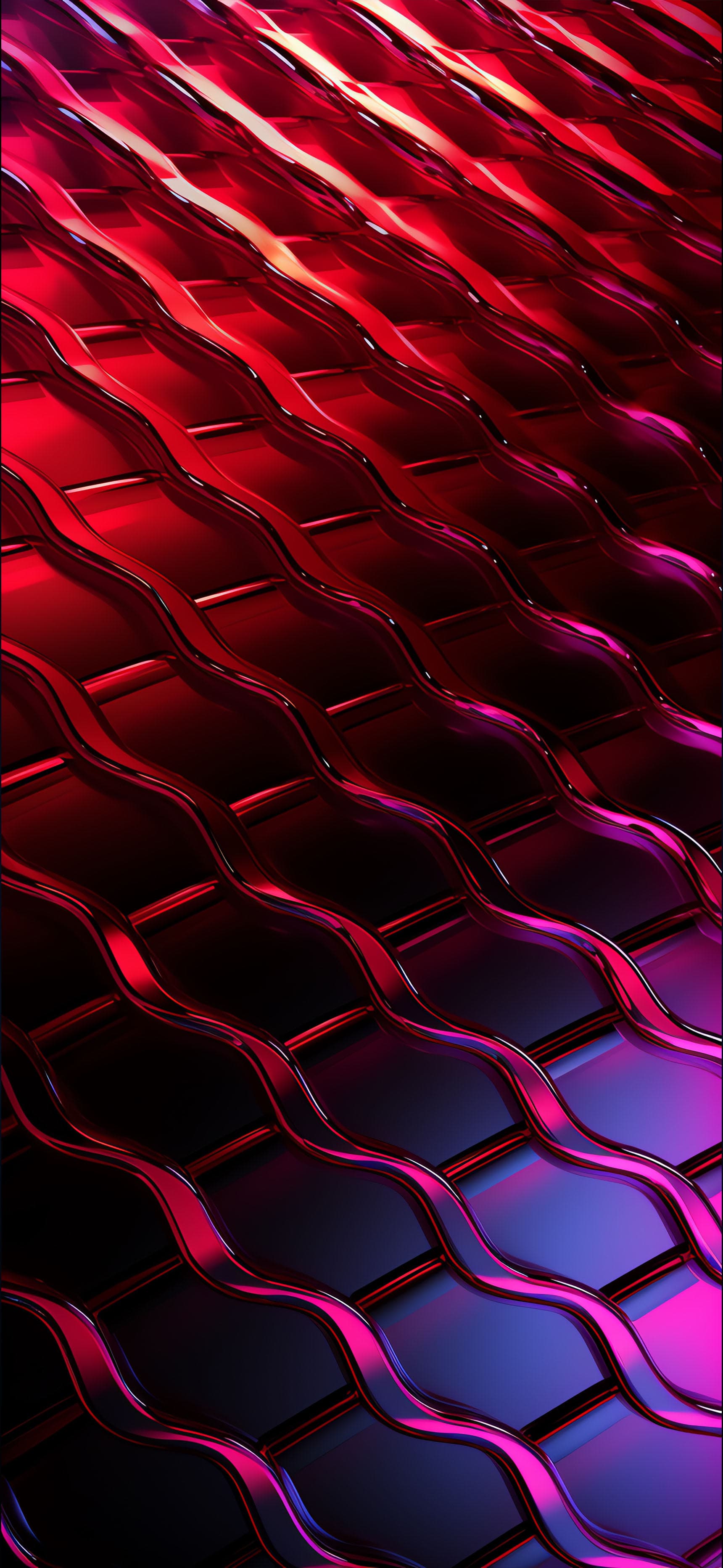 Crimson Grid Illusion - Pro phone wallpaper