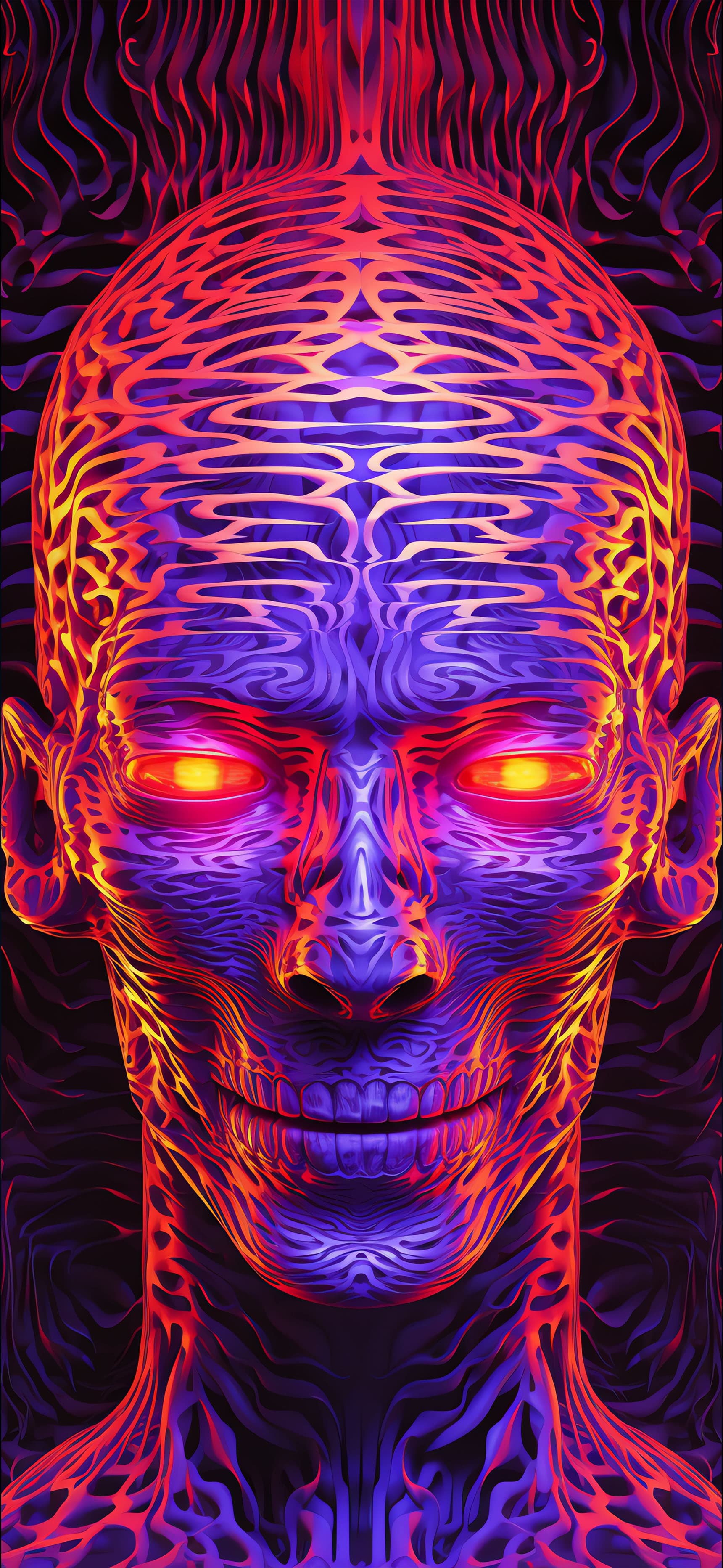 Psychedelic Face Pattern - Pro phone wallpaper