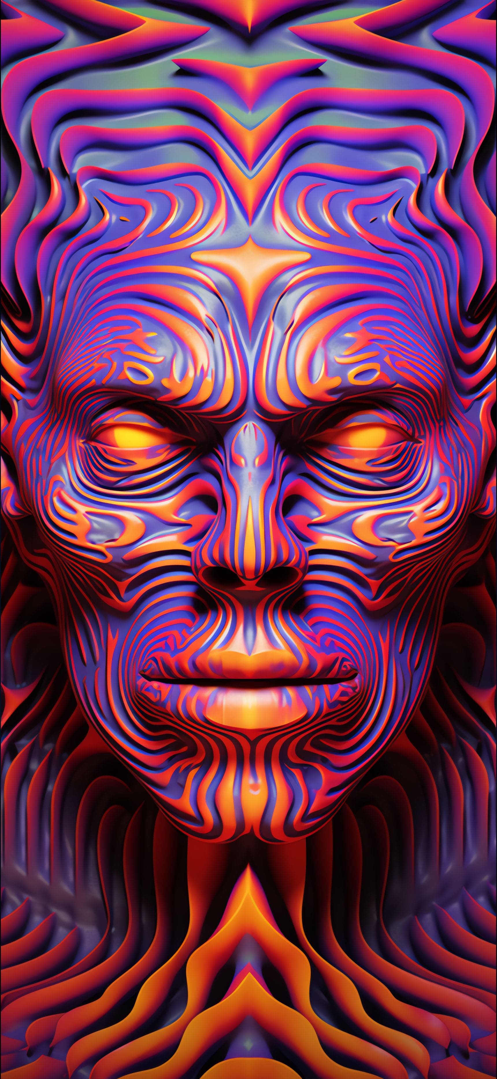 Psychedelic Face Illusion - Pro phone wallpaper
