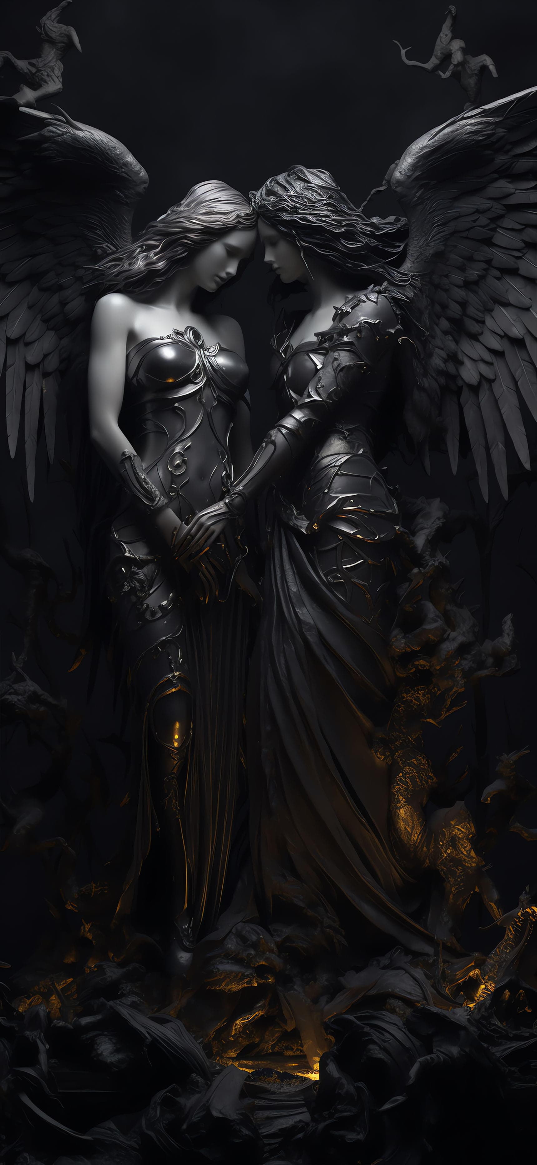 Angelic Dark Duo - Pro phone wallpaper