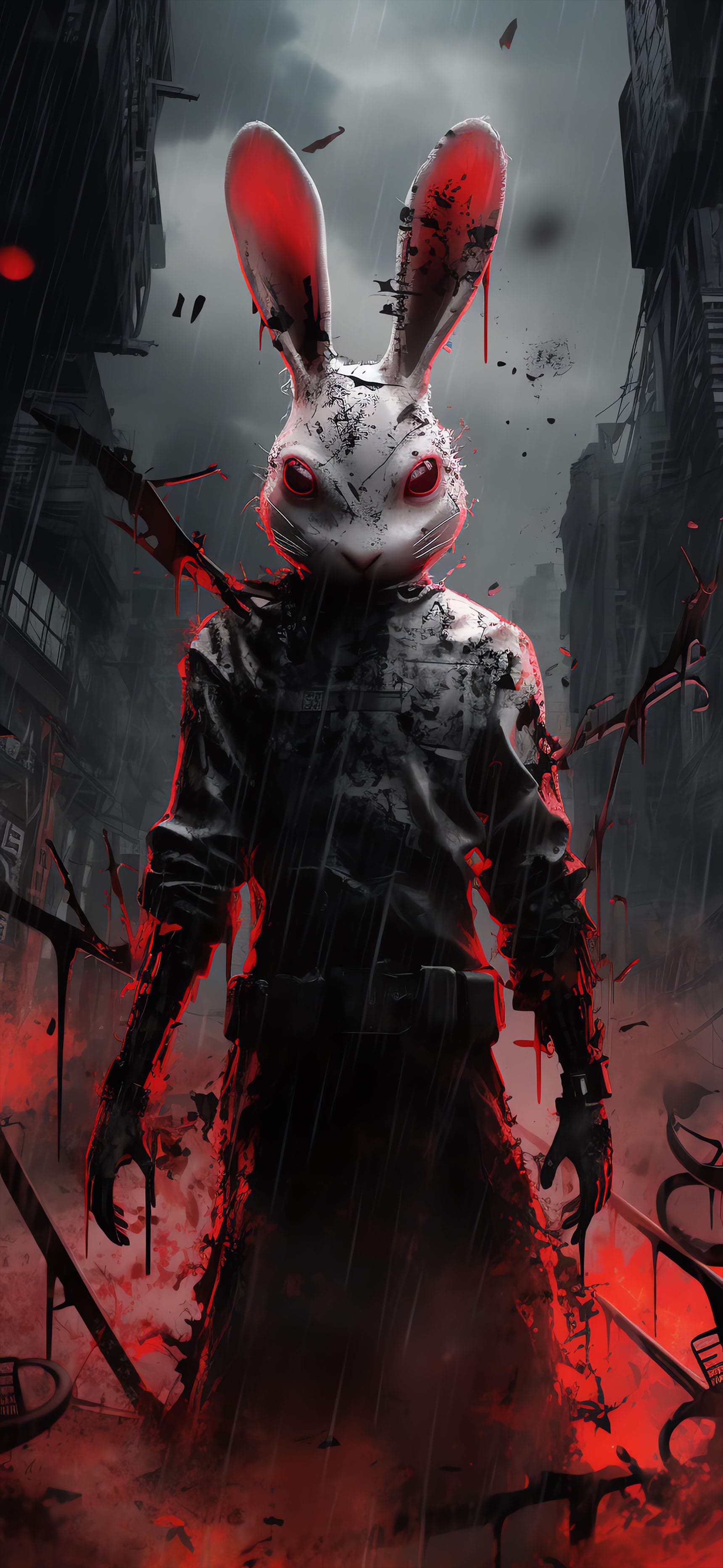 Creepy Bunny Horror - Pro phone wallpaper