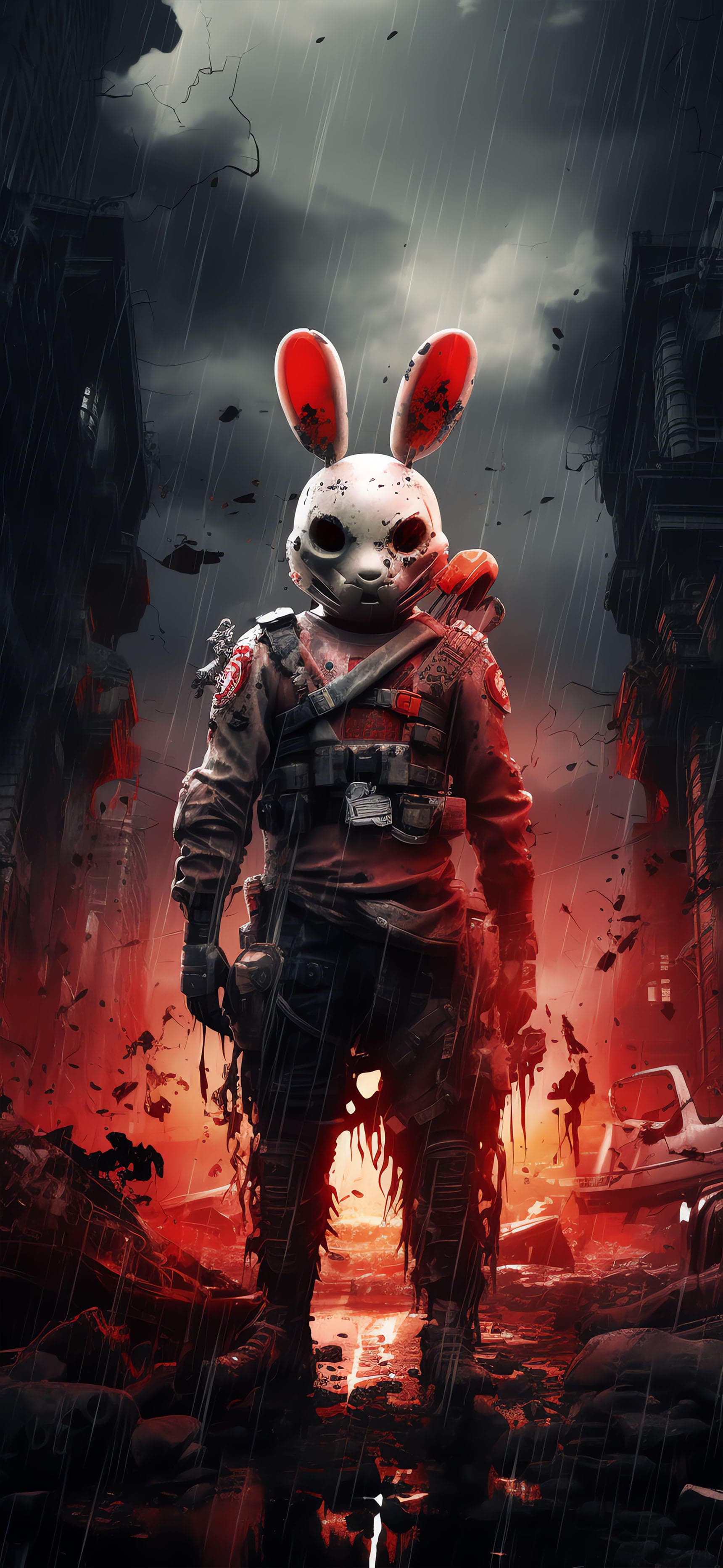 Apocalyptic Bunny Soldier - Pro phone wallpaper