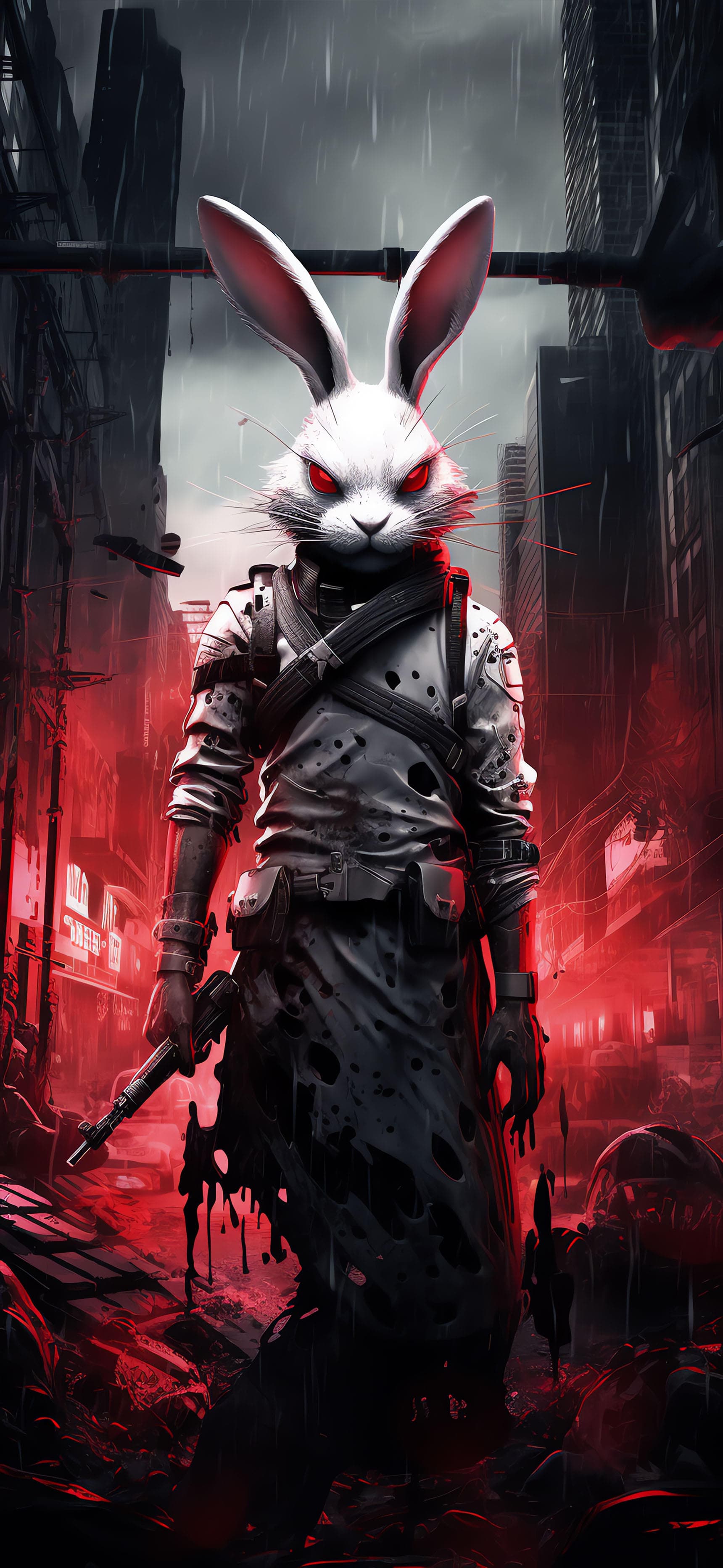 Apocalyptic Rabbit Warrior - Pro phone wallpaper