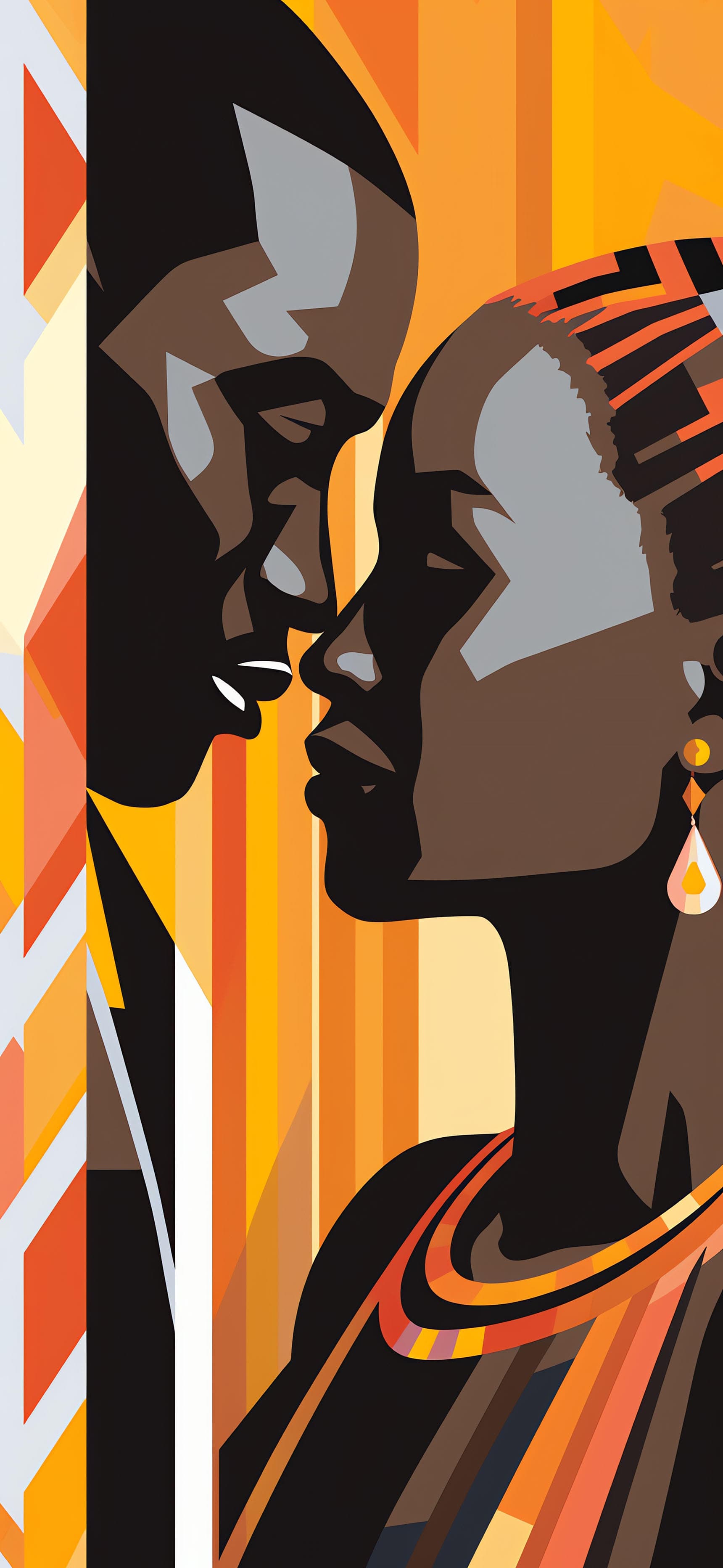 Abstract Couple Portrait - Pro phone wallpaper