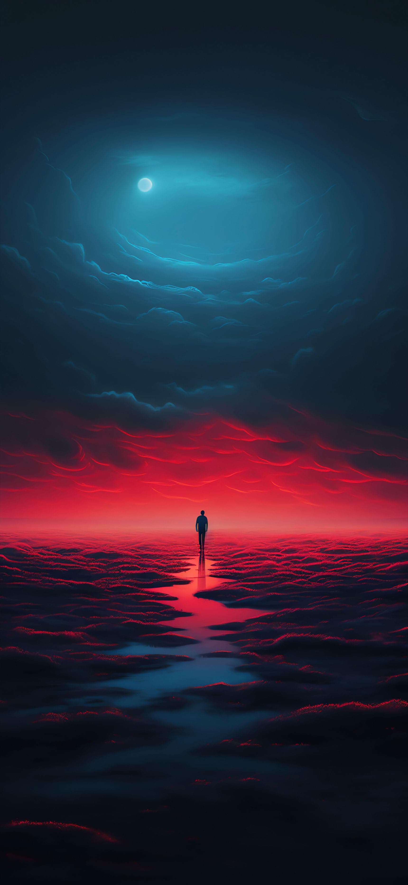 Crimson Horizon Walker - Pro phone wallpaper