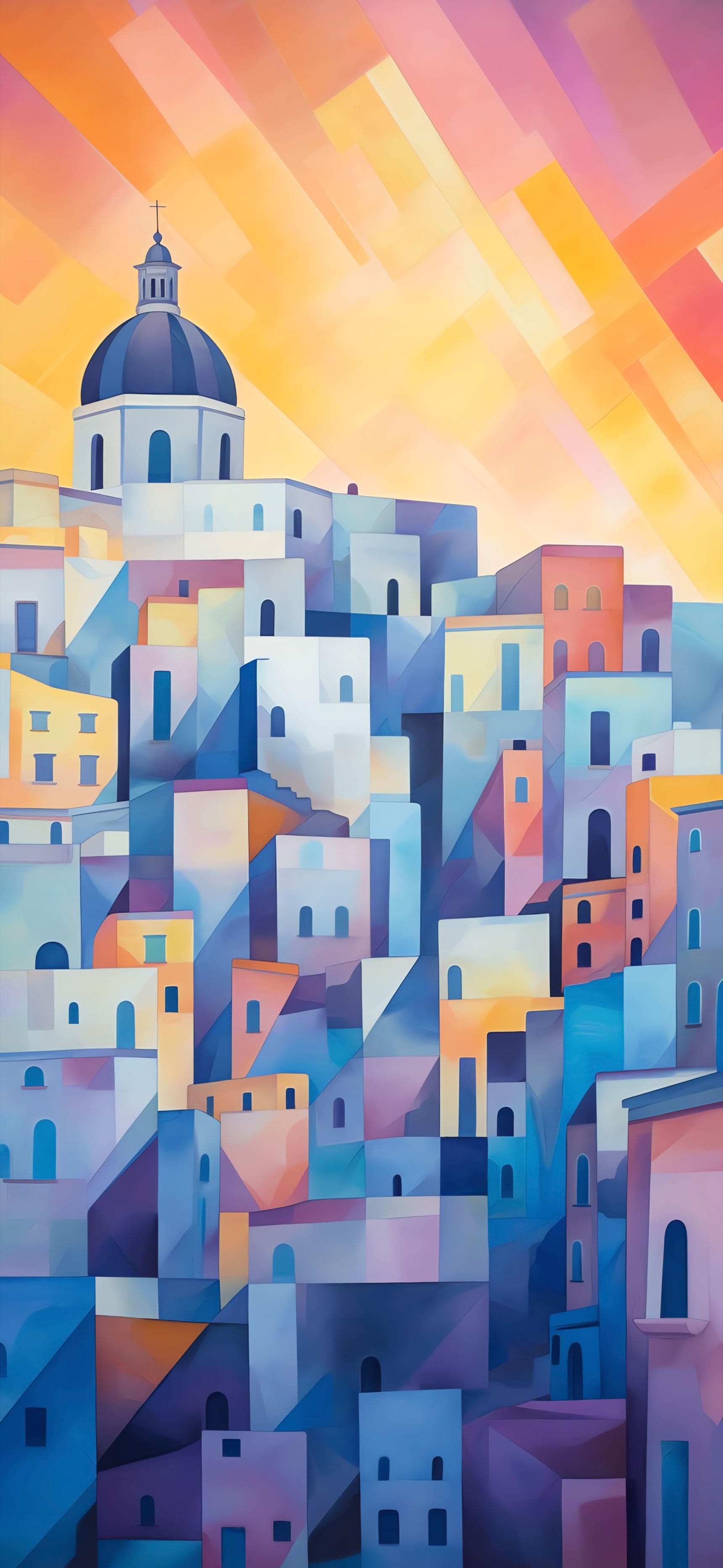 Painted Village - Pro phone wallpaper