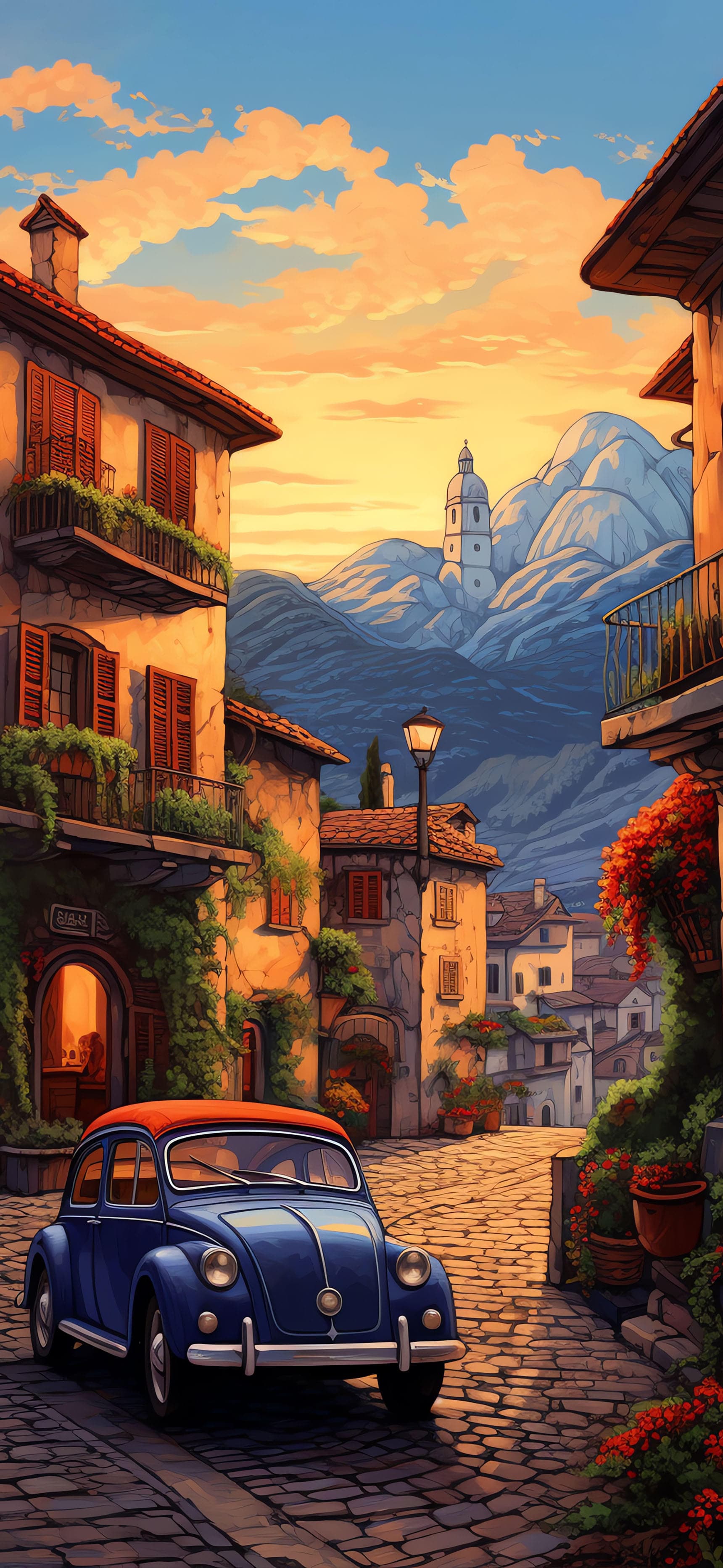 Italian Village Vista - Pro phone wallpaper