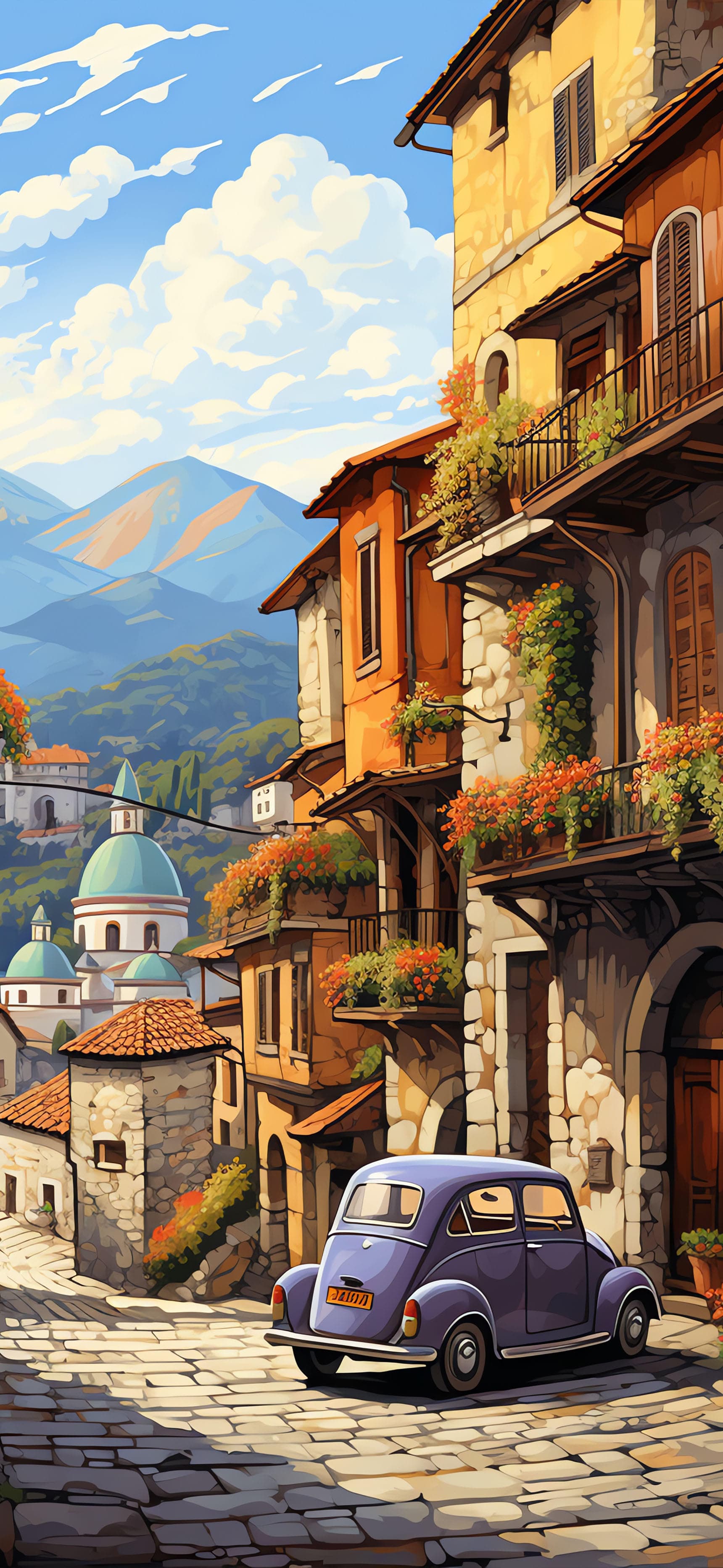 Italian Townscape View - Pro phone wallpaper