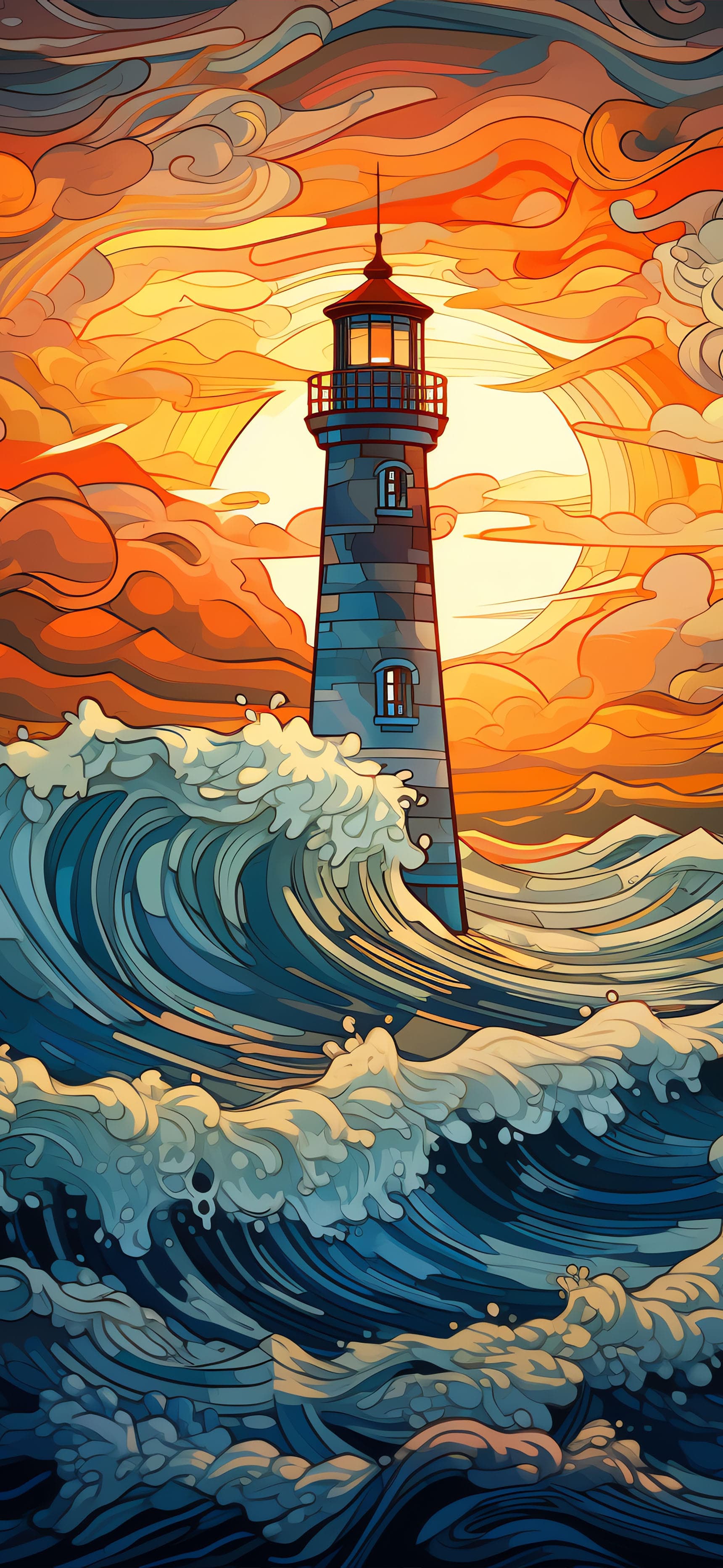 Lighthouse Storm - Pro phone wallpaper
