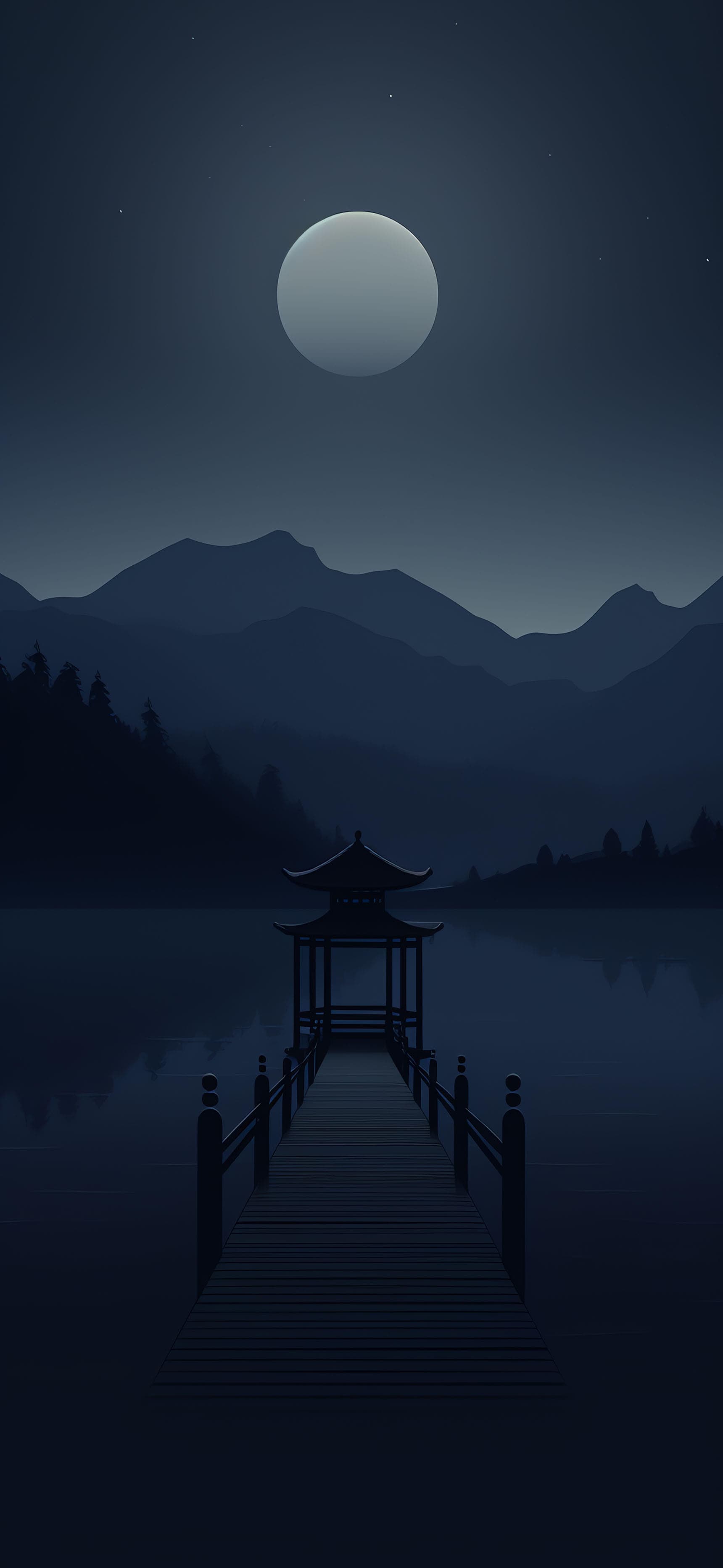 Moonlit Tranquility Scene - Pro phone wallpaper
